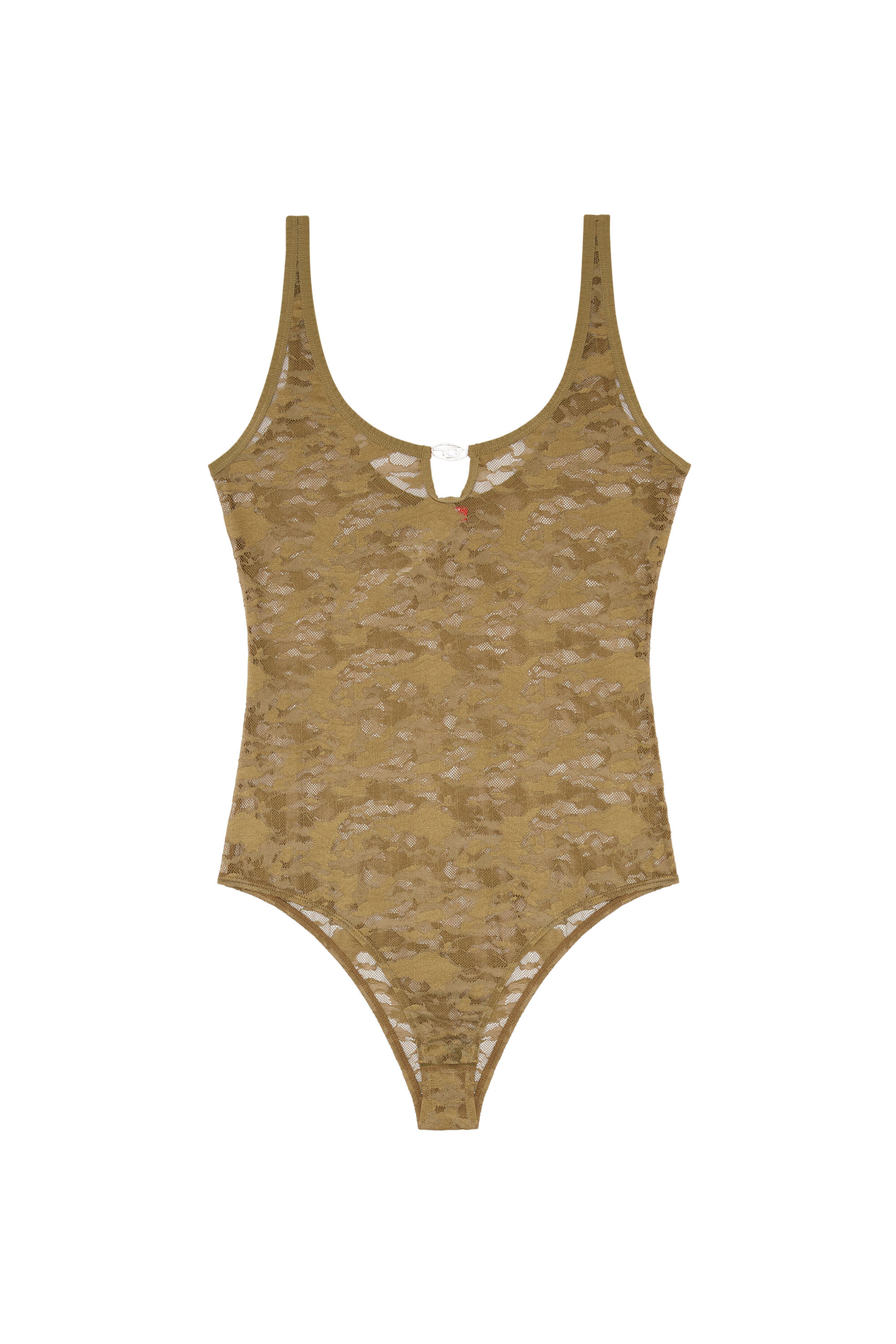 Diesel - UFBY-D-OVAL-LACE-BODYSUIT, Verde Militare - Image 1