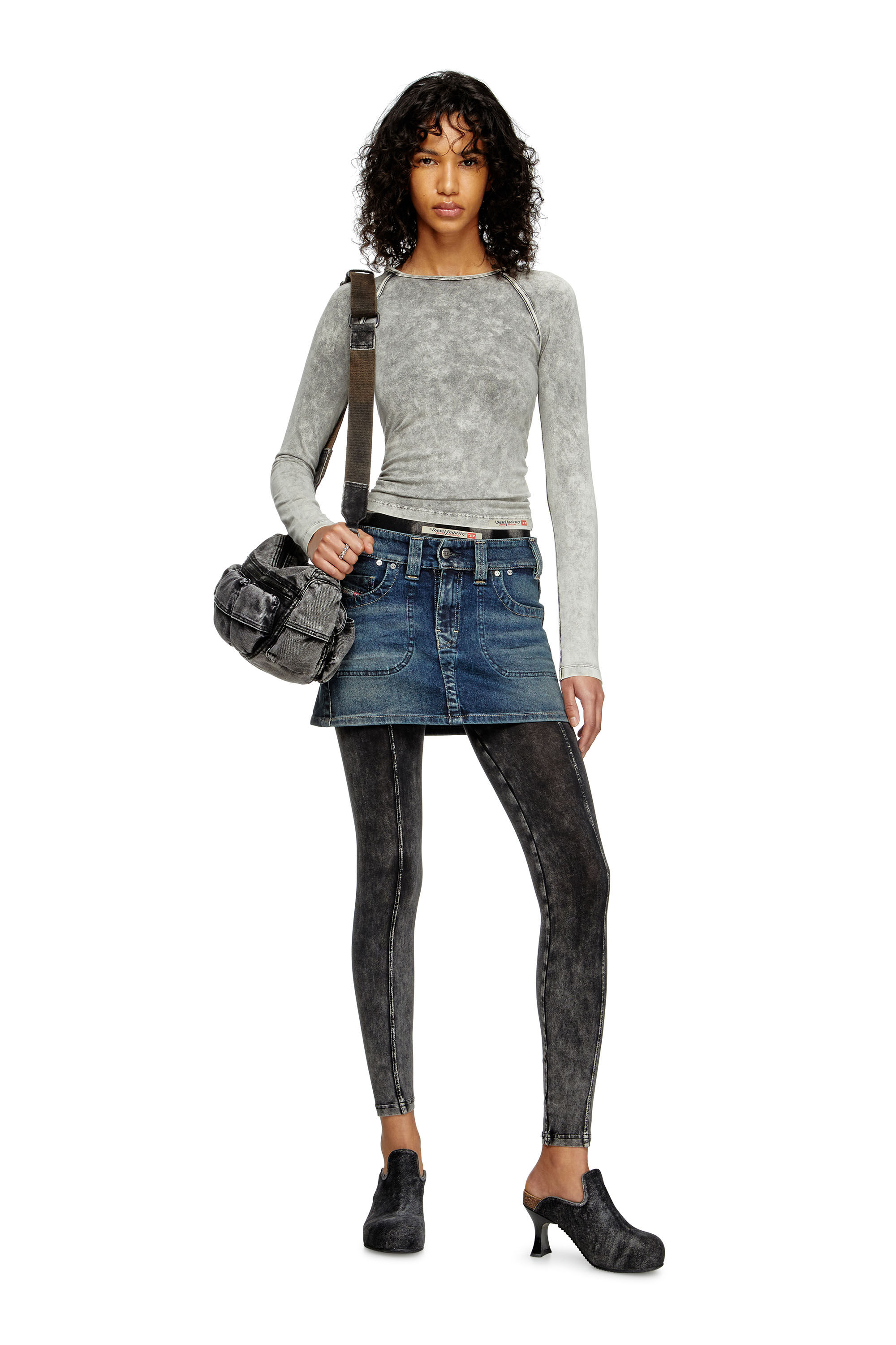 Diesel - DE-RAGO-RE, Gonna corta in denim Rehab Donna in Blu - 1