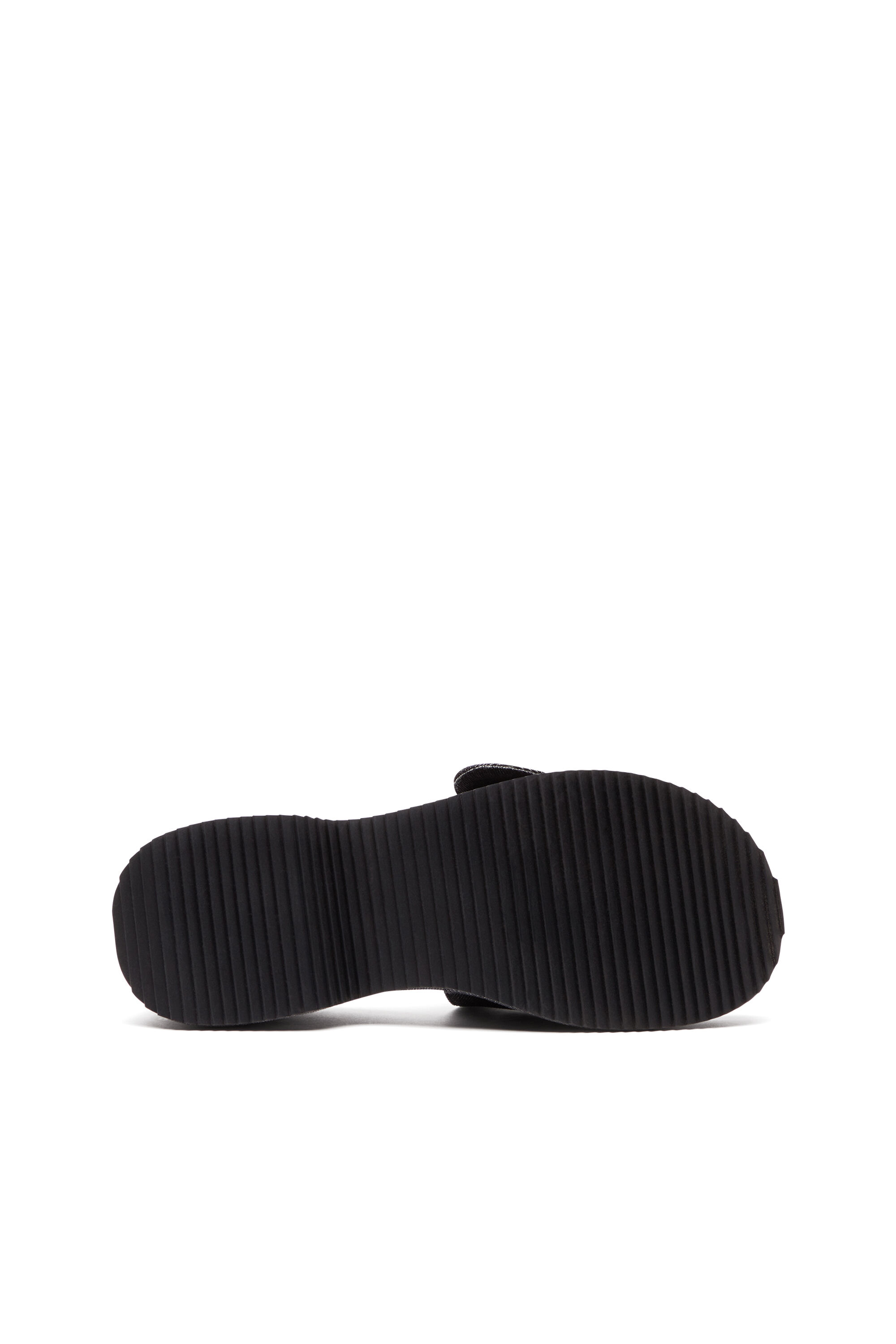 Diesel - SA-OVAL D PF W, Sa-Oval D-Slide in denim con fascia Oval D Donna in Nero - 5