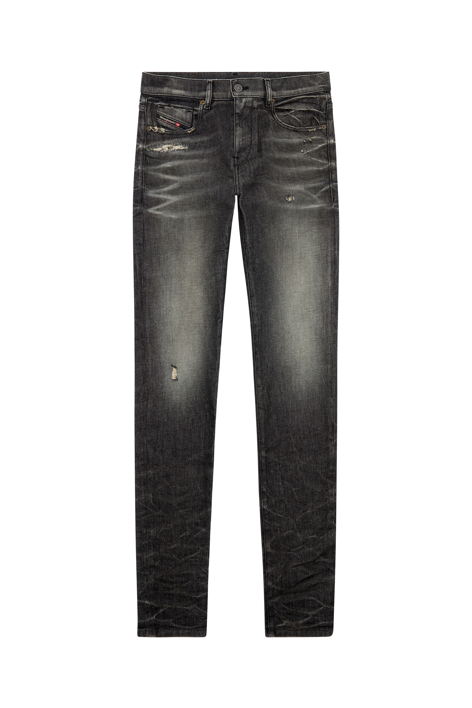Diesel - Slim Jeans 2019 D-Strukt 09H51, Nero/Grigio scuro - Image 2