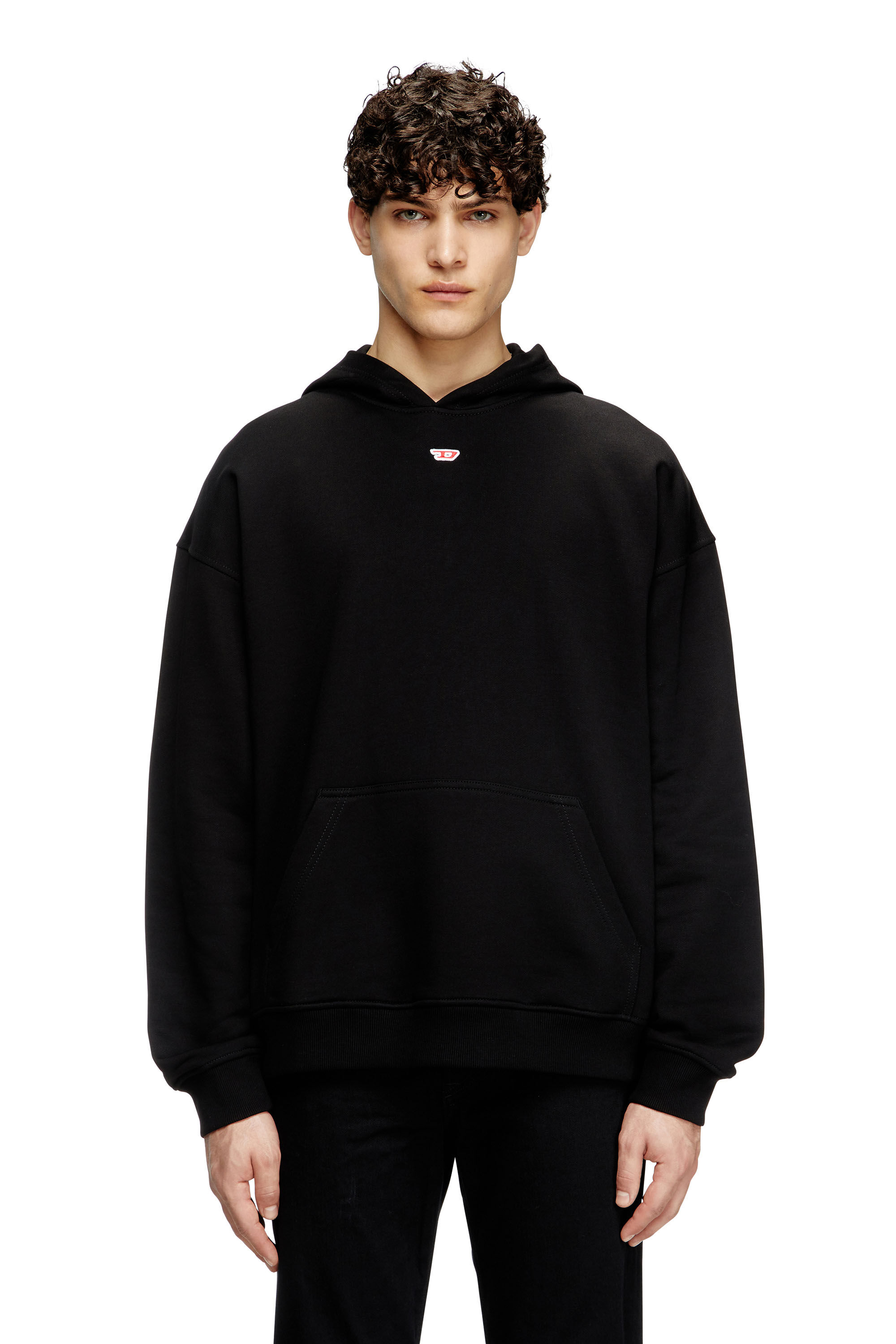 Diesel - S-BOXT-HOOD-D, Hoodie con patch logo D Uomo in Nero - 3