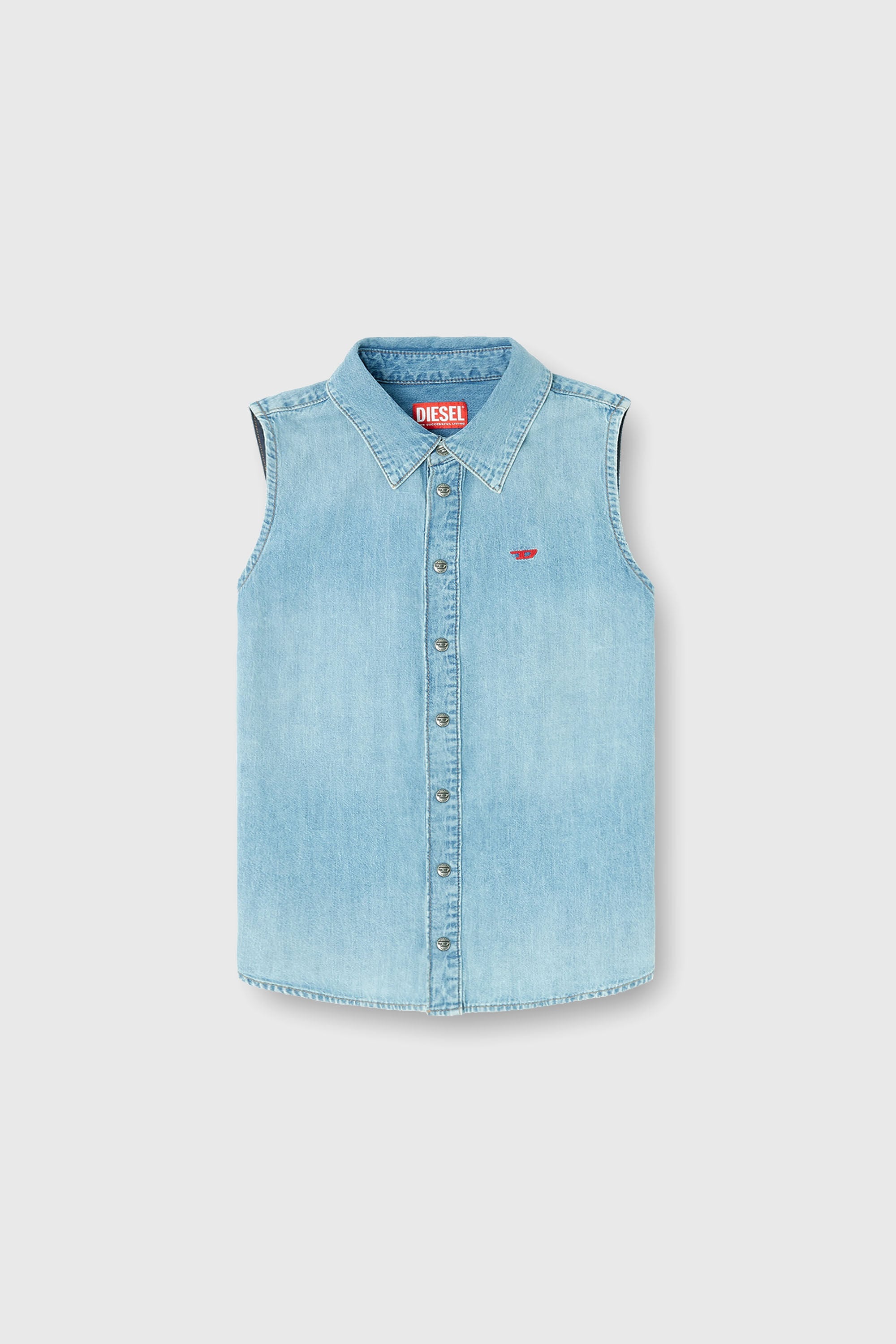 Diesel - DE-EAZY-SL, Camicia in denim senza maniche Donna in Blu - 2