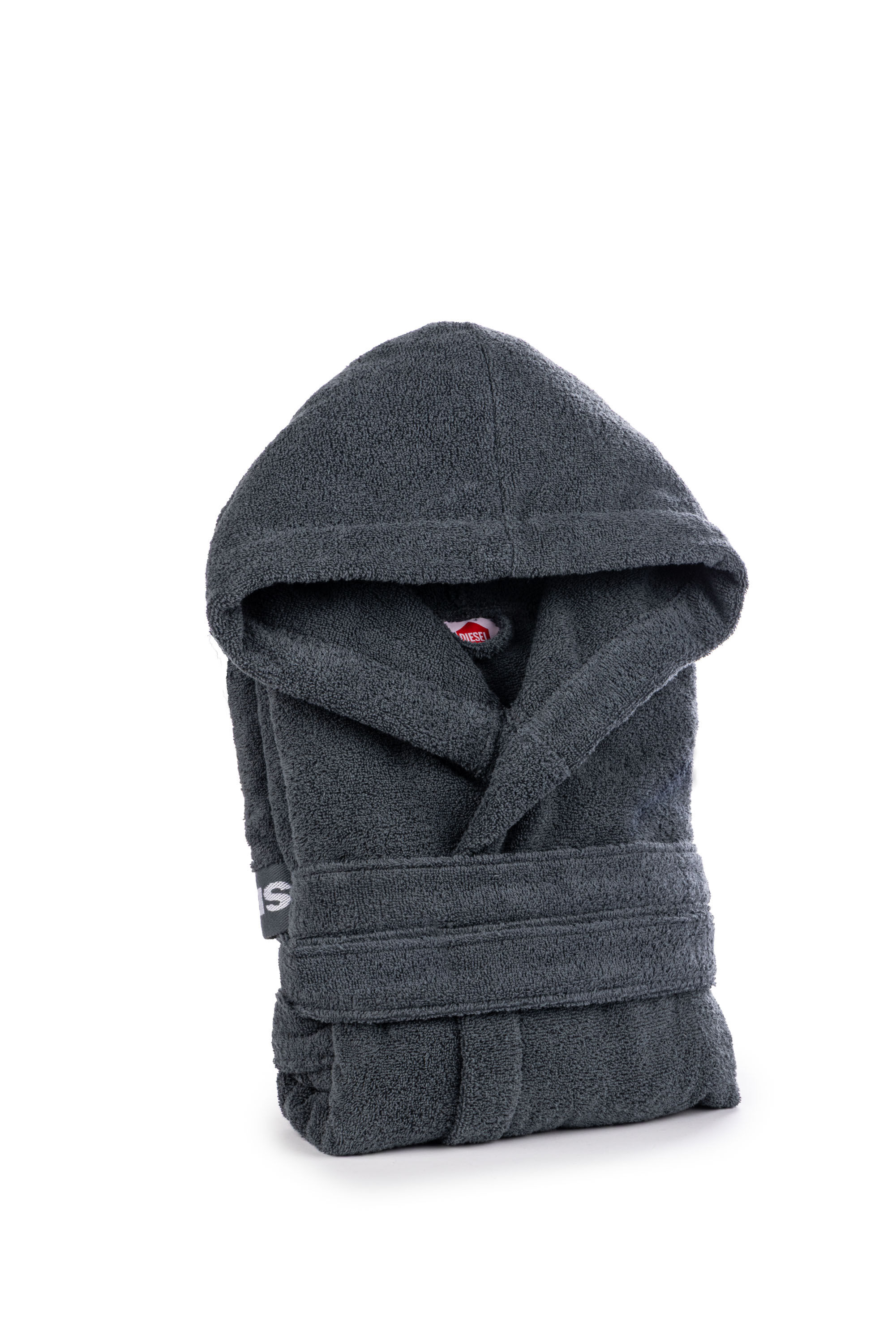 Diesel - 1015101 LOGO-COTTON BATHROBE SIZE S GREY, Accappatoio in Spugna di Cotone, taglia S Unisex in Grigio - 1