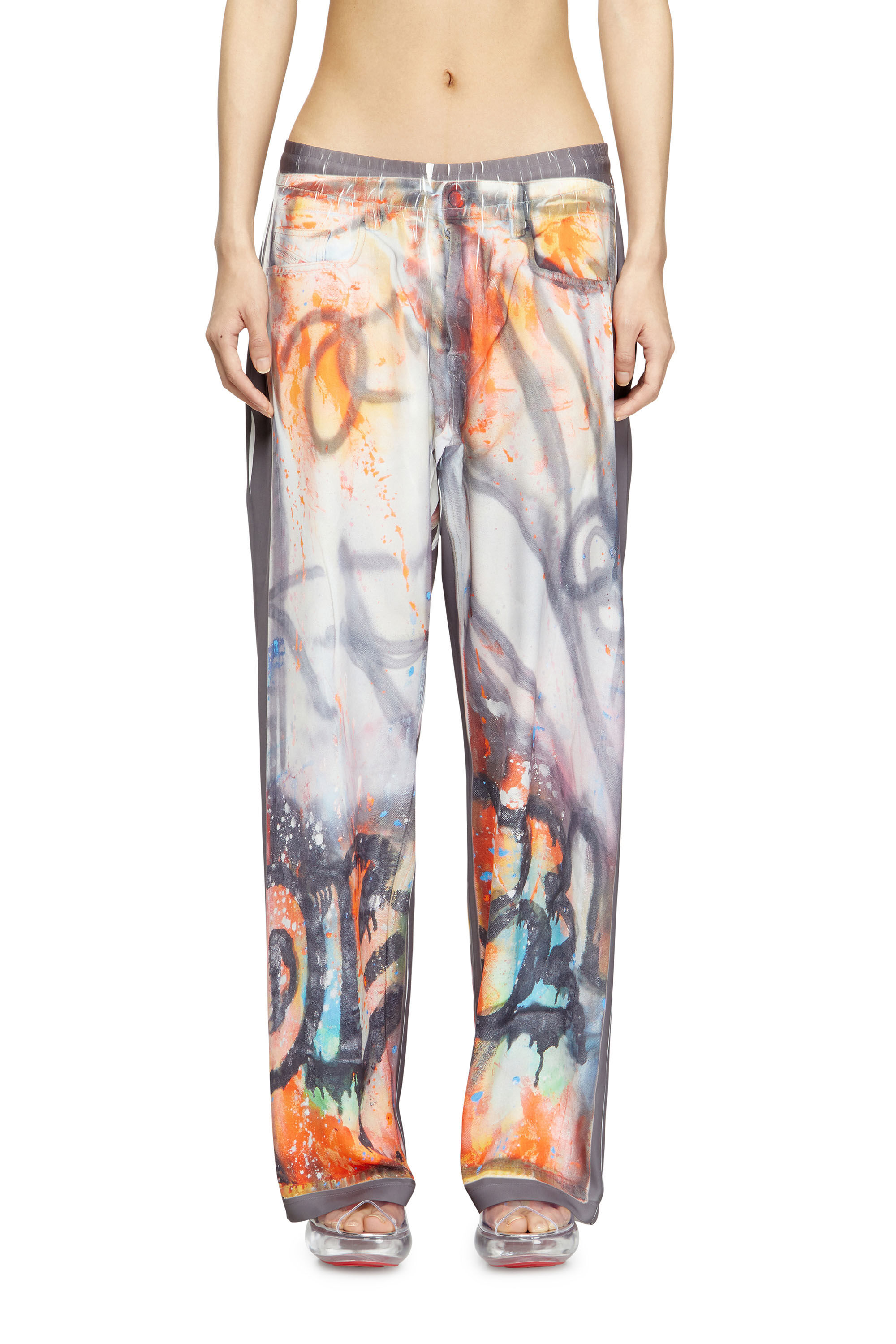 Diesel - P-AFTER-GRAFFITI-USA, Pantalone relaxed con stampa graffiti Unisex in Grigio - 5