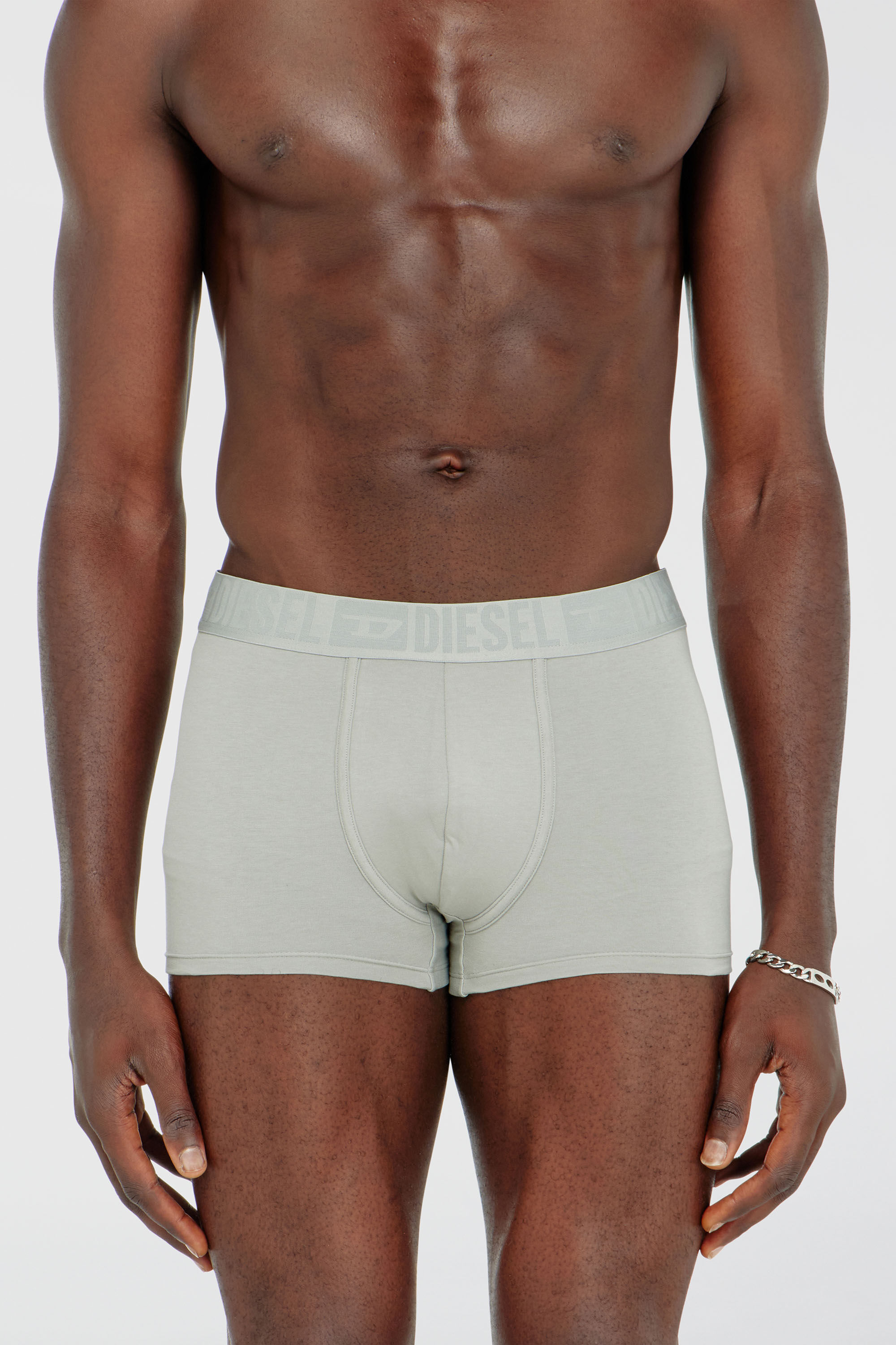 Diesel - MIKE-D-CORE-3PACK, Set da tre boxer in cotone elasticizzato con fascia in vita tono su tono Uomo in Grigio - 3