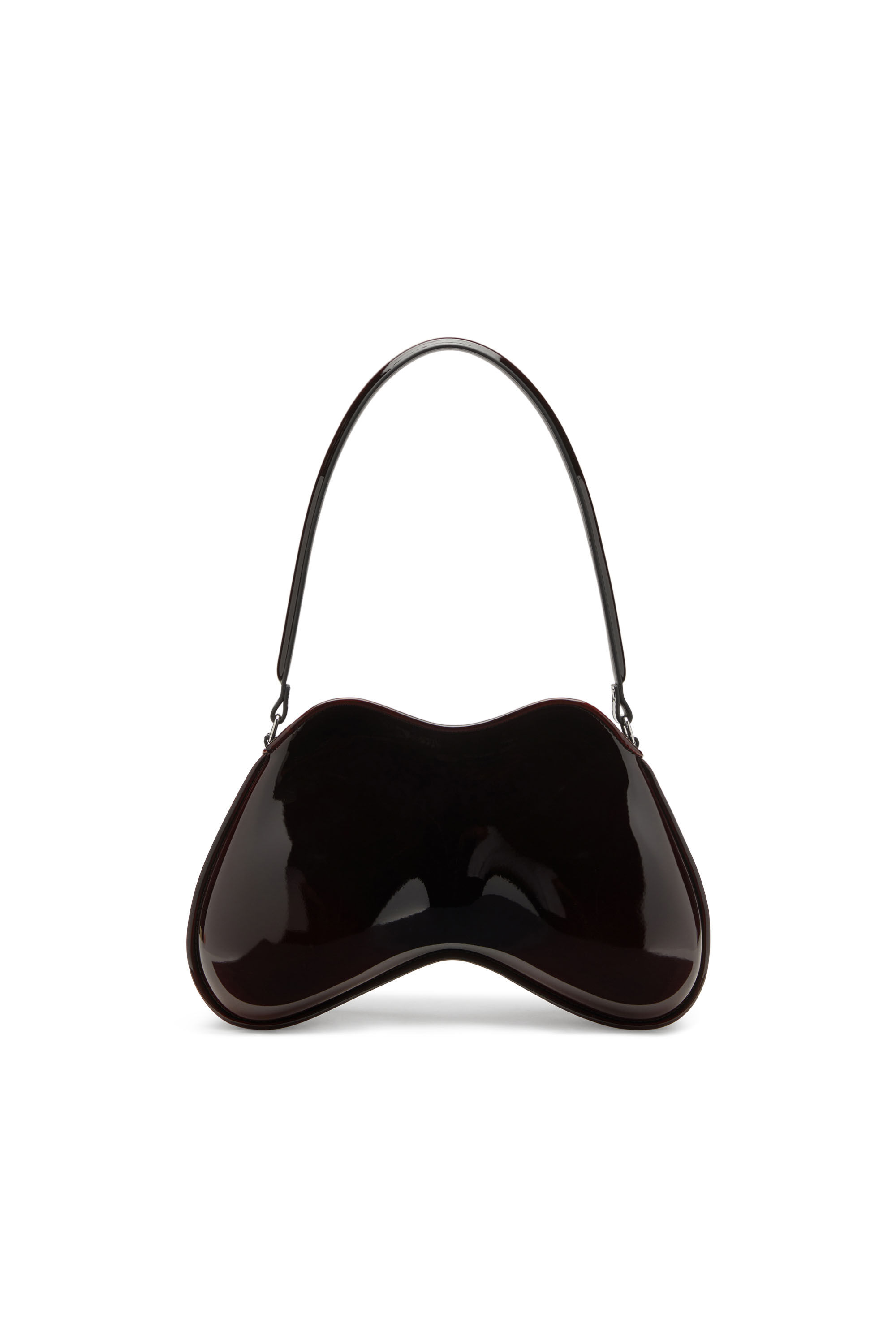 Diesel - DOUBLE-D SHOULDER, Double-D-Borsa a spalla in PU lucido dégradé Donna in Rosso - 3