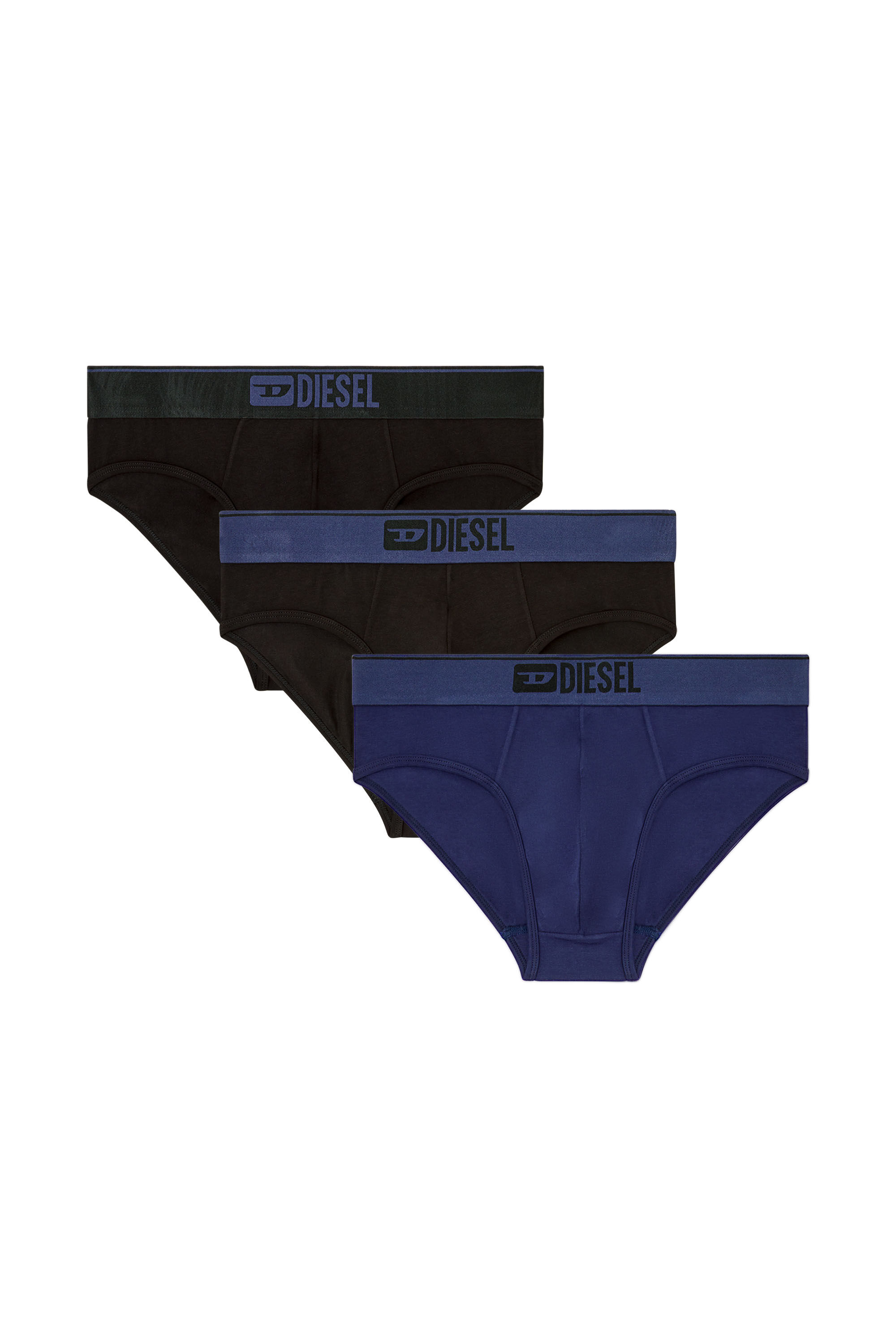 Diesel - UMBR-ANDRETHREEPACK, Set di tre slip tinta unita con logo Uomo in Multicolor - 2