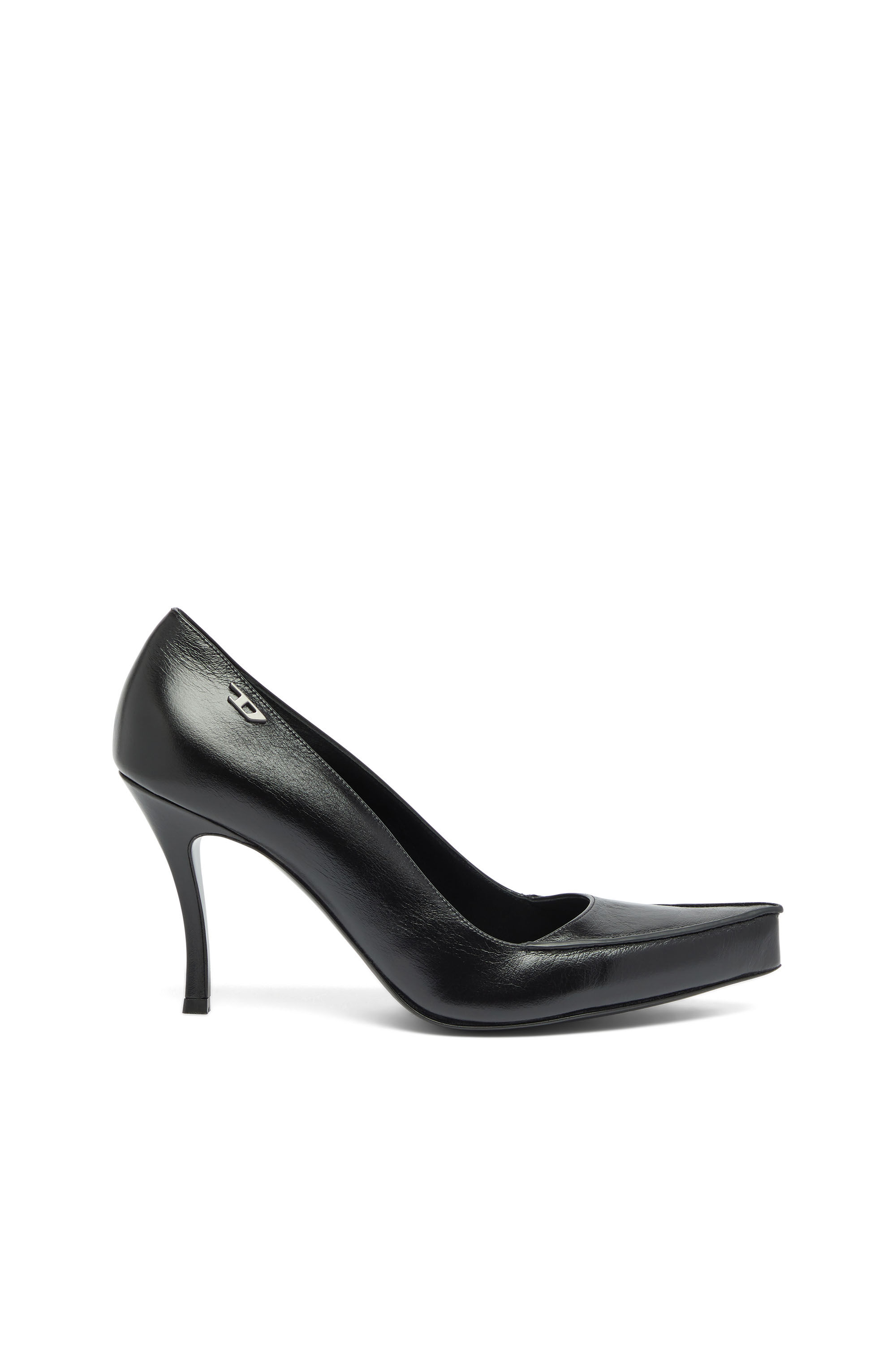 Diesel - D-LUCETTE-90-PUMP D, D-Lucette-D&eacute;collet&eacute; in pelle Donna in Nero - 1