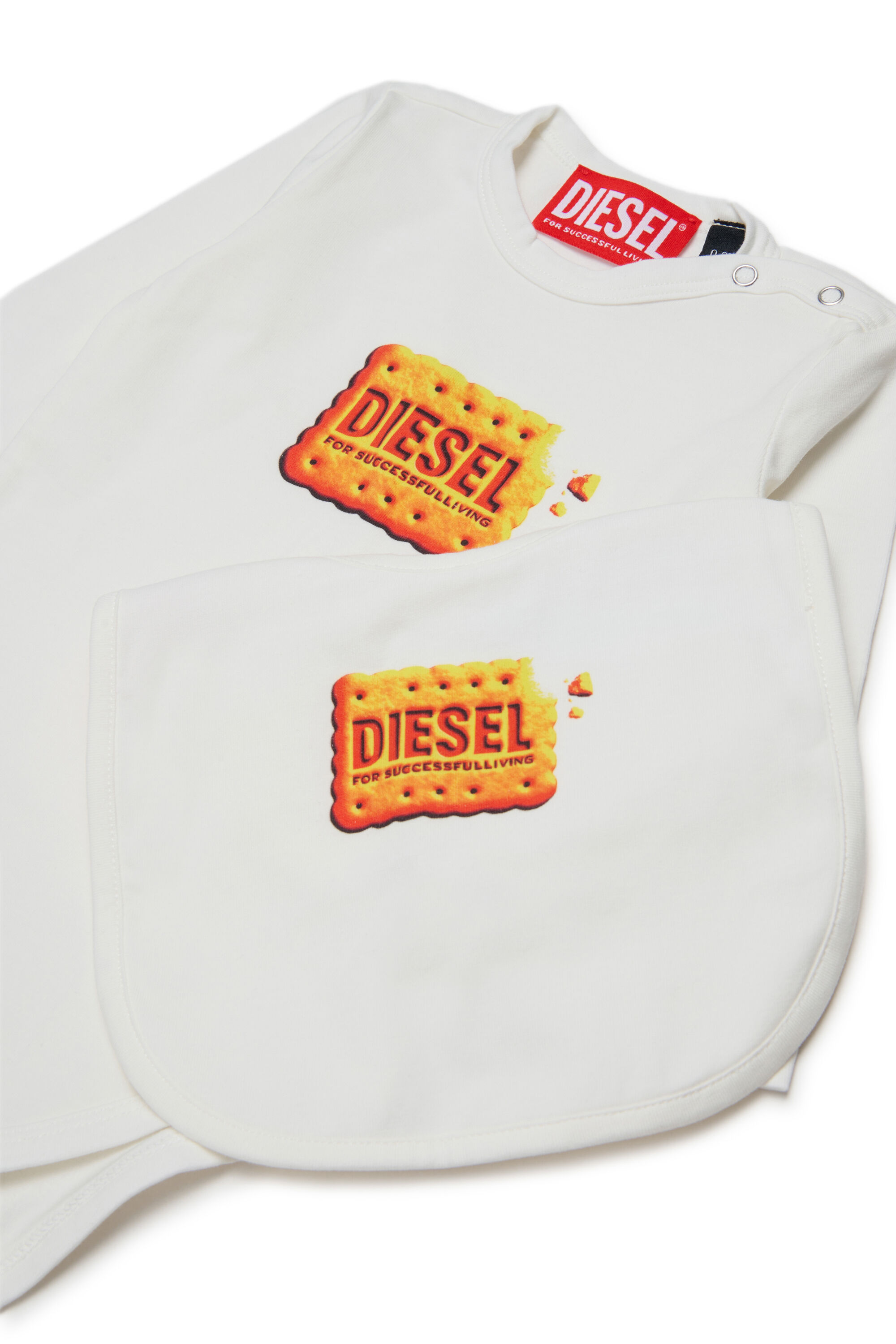Diesel - UPPYBOX-NB, Set neonato con logo Biscotto stampato Unisex in Bianco - 3