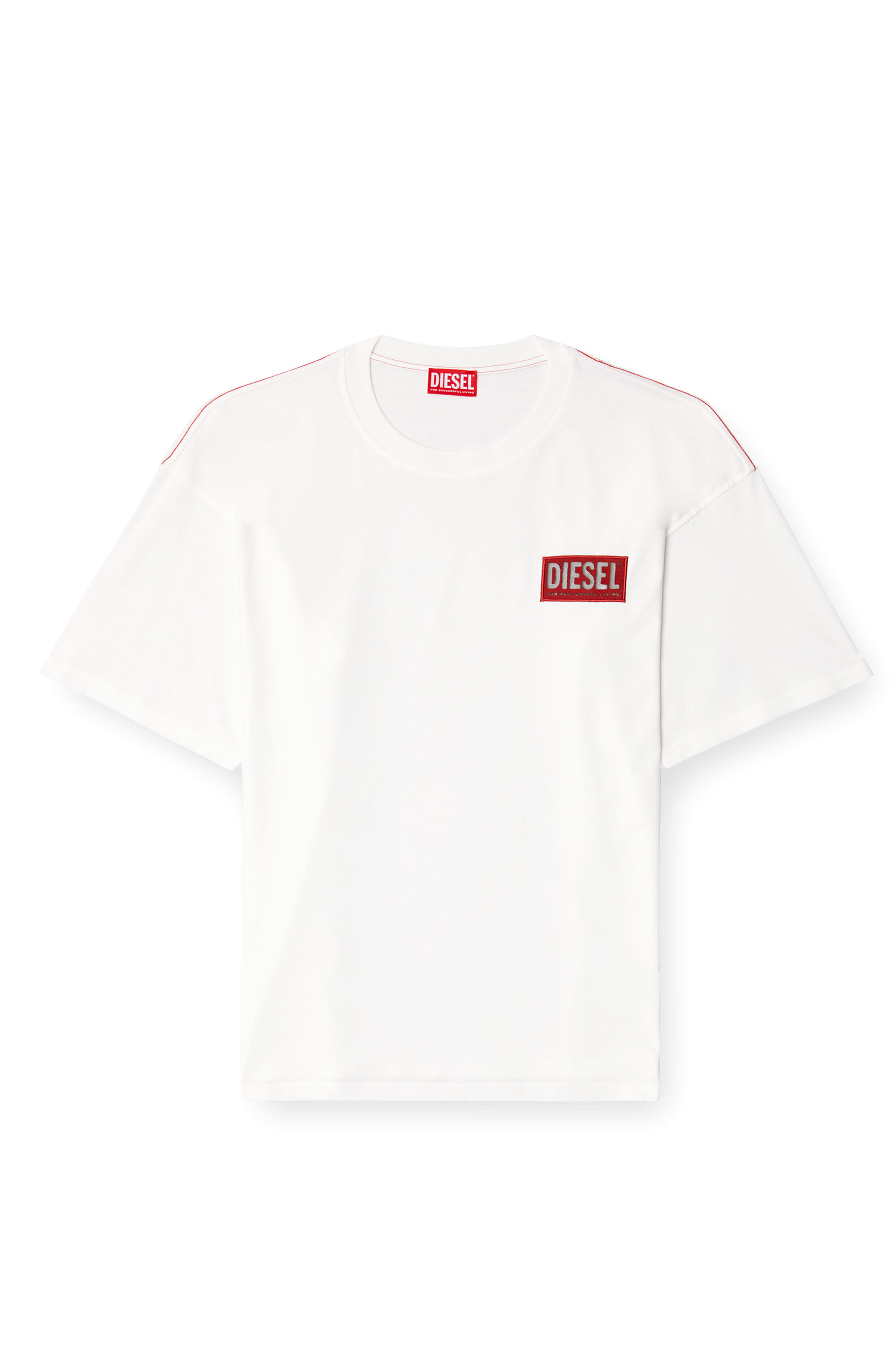 Diesel - T-BOXT-R31, T-shirt con patch logo Uomo in Bianco - 2