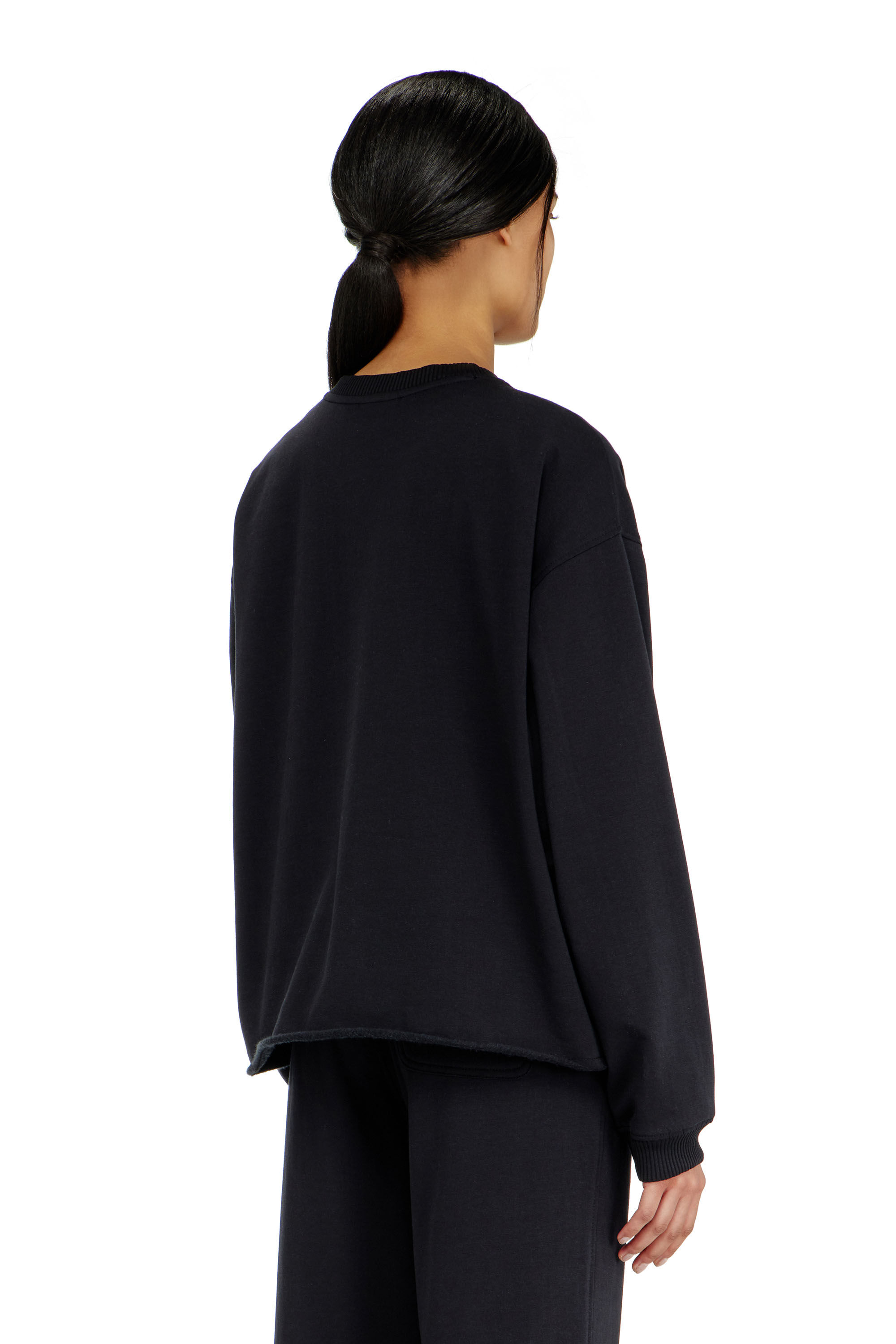 Diesel - PATRICIA-D-CORE, Felpa smerigliata con orlo vivo Donna in Nero - 3