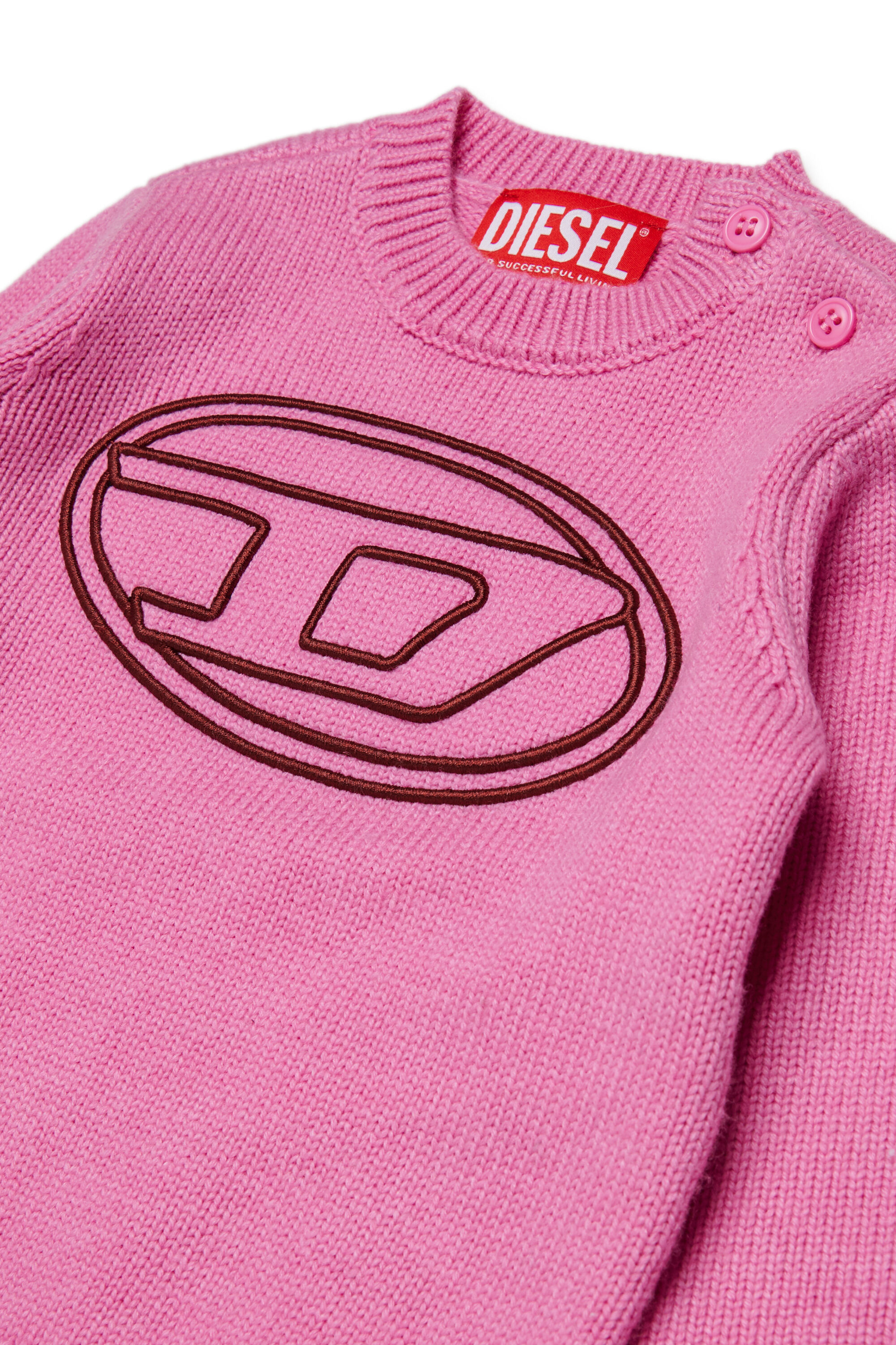 Diesel - KOMYB, Maglia in cachemire con grande Oval D Uomo in Rosa - 3
