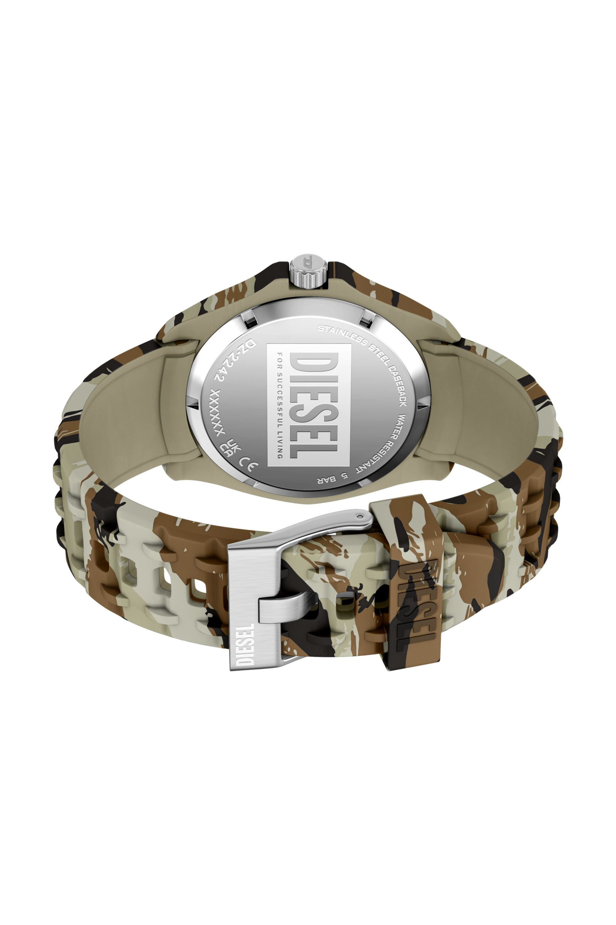 Diesel - DZ2242 WATCH, Orologio Stinger camo in silicone Uomo in Multicolor - 5