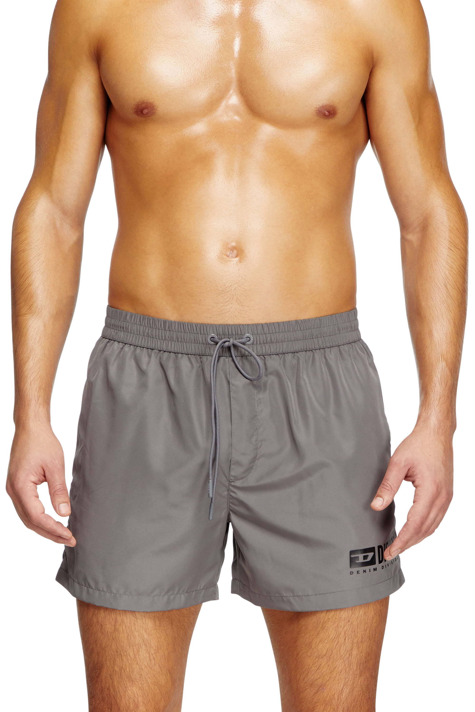 Diesel - KEN-37-D-BOX, Pantaloncini da mare con stampa logo Uomo in Grigio - 1