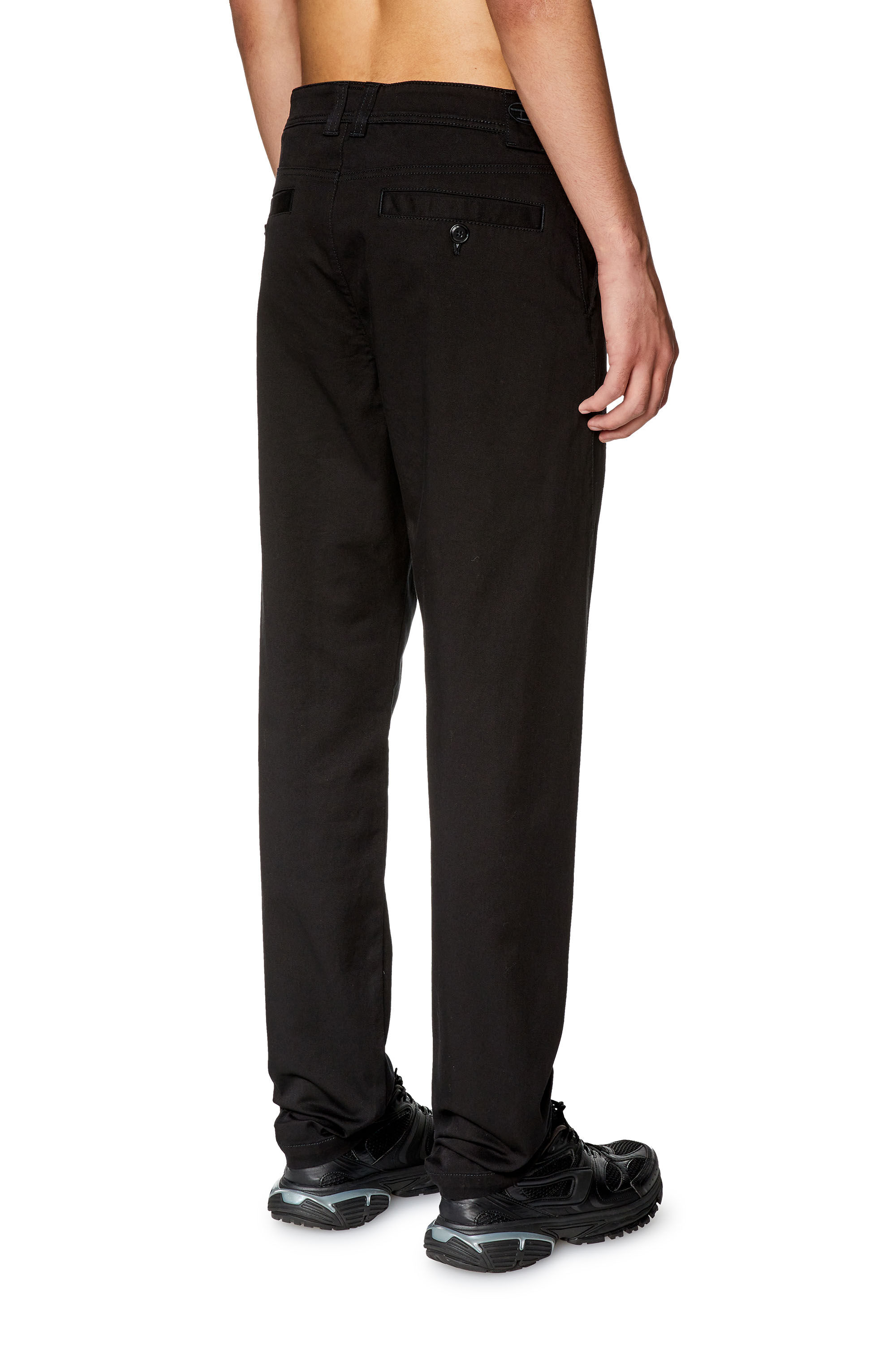 Pantaloni chino in gabardina di cotone Uomo Nero Diesel
