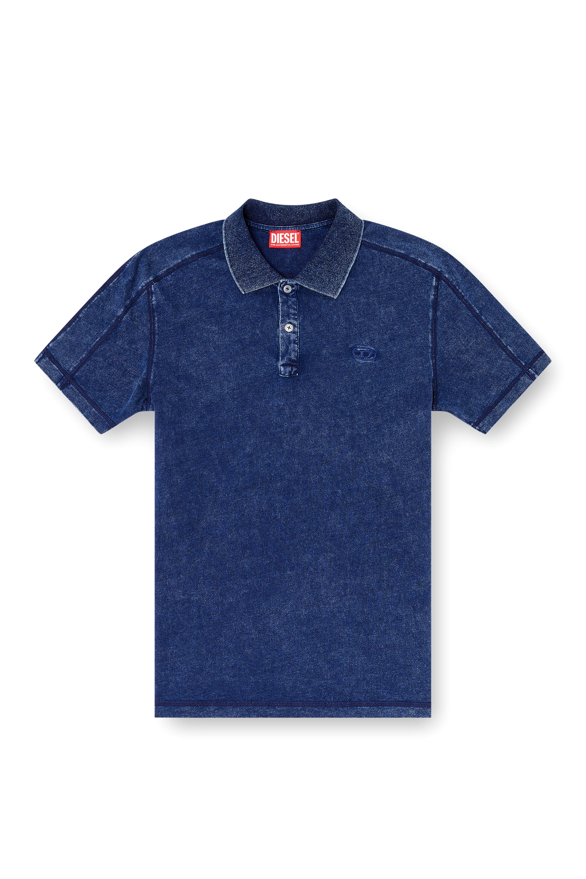 Diesel - T-SWIND-R1, Polo effetto denim Uomo in Blu - 2