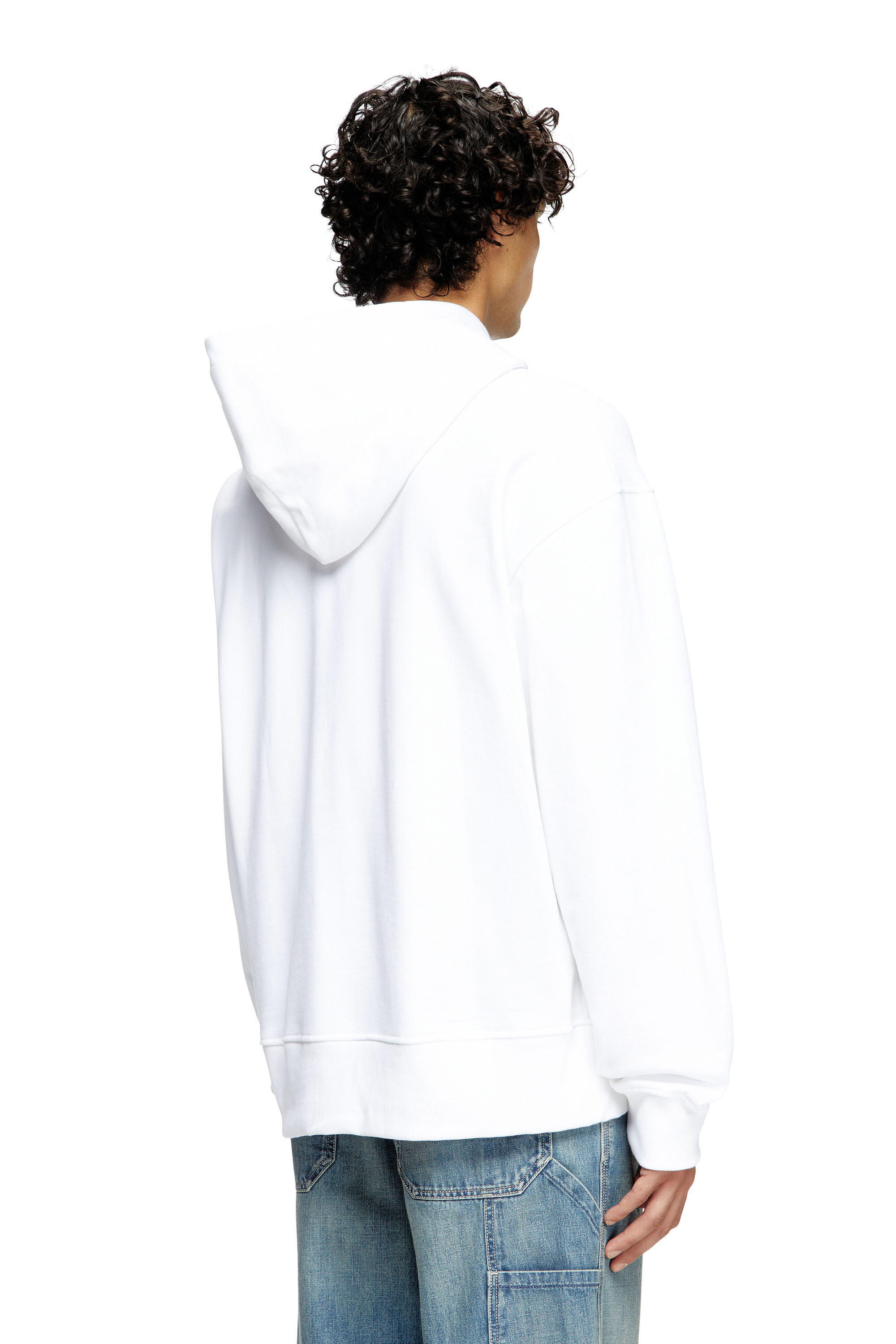 Diesel - S-MACS-HOOD-OD, Hoodie oversize con logo metallico Uomo in Bianco - 4