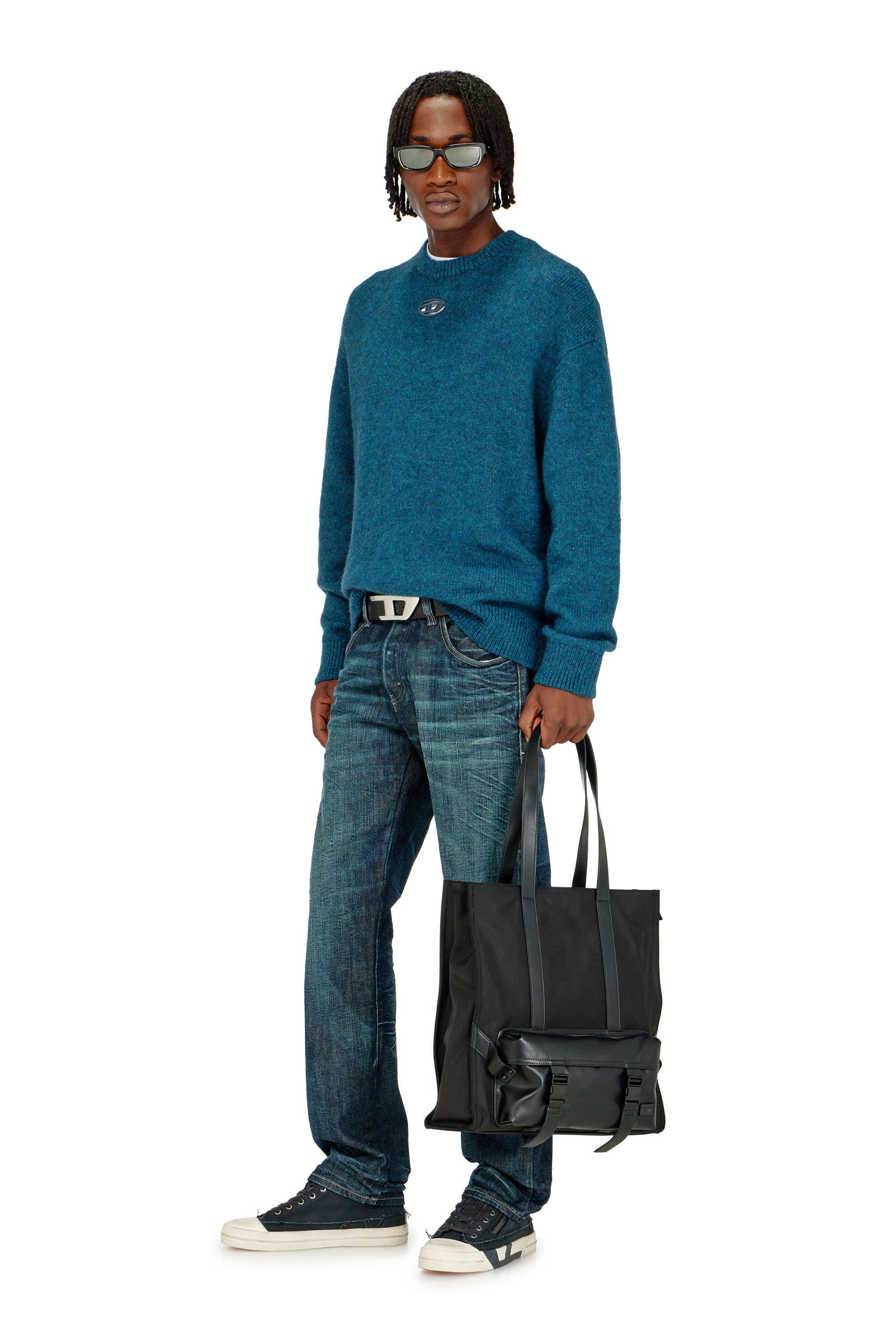 Diesel - K-AREESO, Maglia in misto lana e alpaca Uomo in Verde - 1