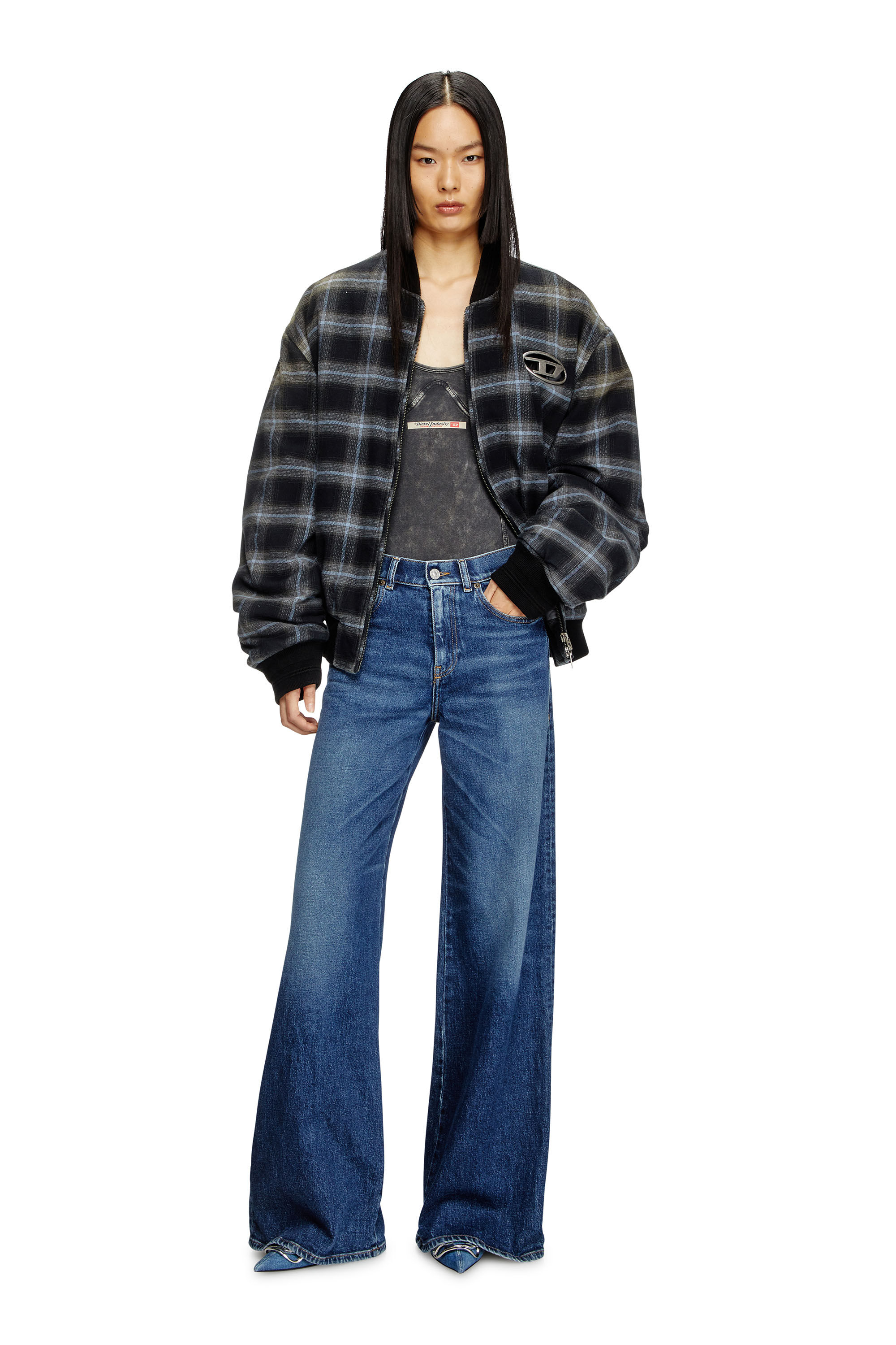 Diesel - Flare Jeans 1978 D-Akemi 09L21 Donna, Blu Scuro - Image 1