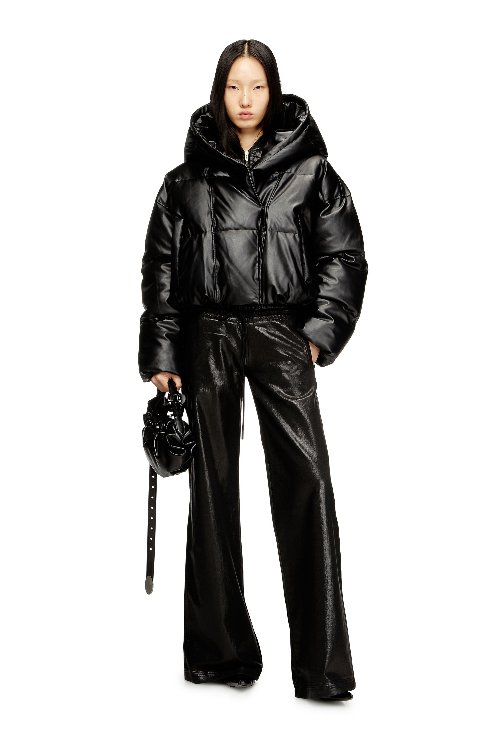 Diesel - GRAB-D HOBO S, Grab-D-Borsa hobo a mano piccola arricciata Donna in Nero - 7