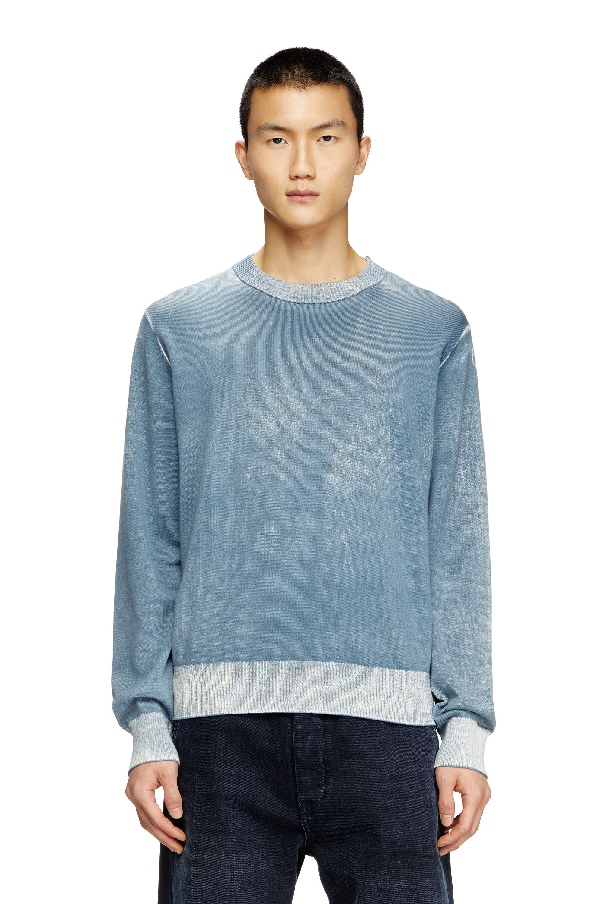 Diesel - K-LARENCE-B, Maglia in cotone stampata al contrario Uomo in Blu - 3