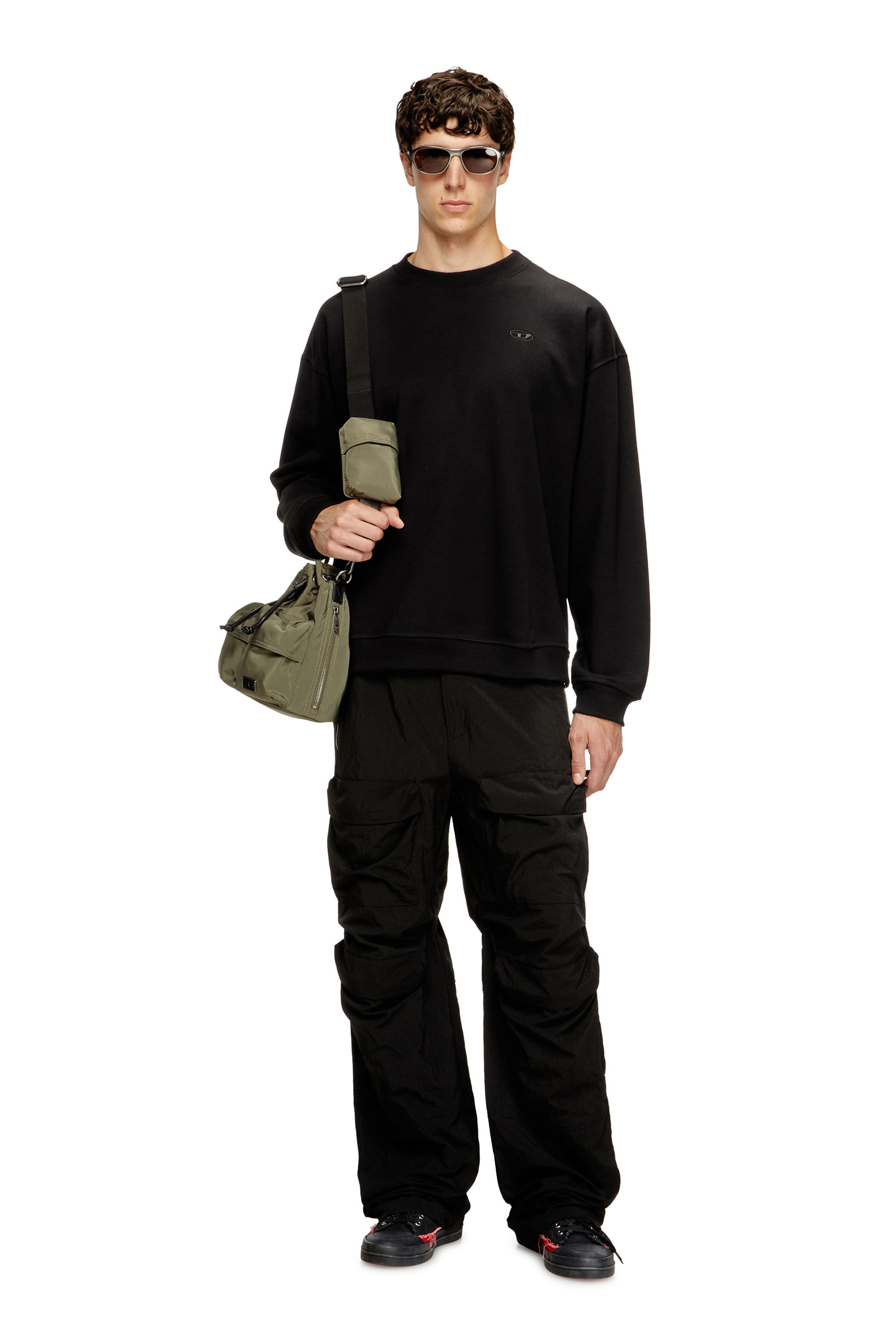 Diesel - S-BOXT-T2, Felpa con logo Oval D Uomo in Nero - 1