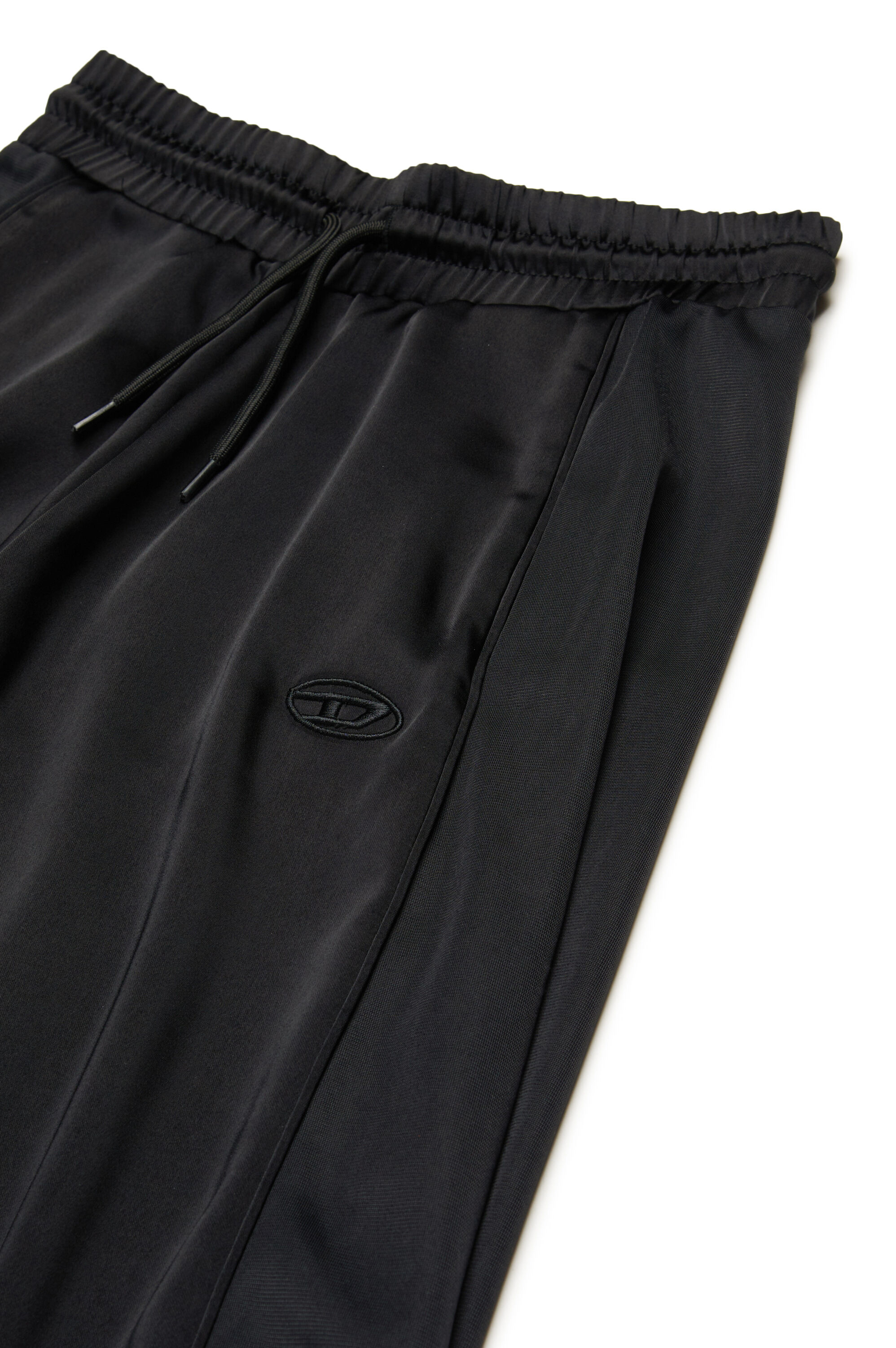 Diesel - PWILD, Pantaloni palazzo in raso e jersey Donna in Nero - 3