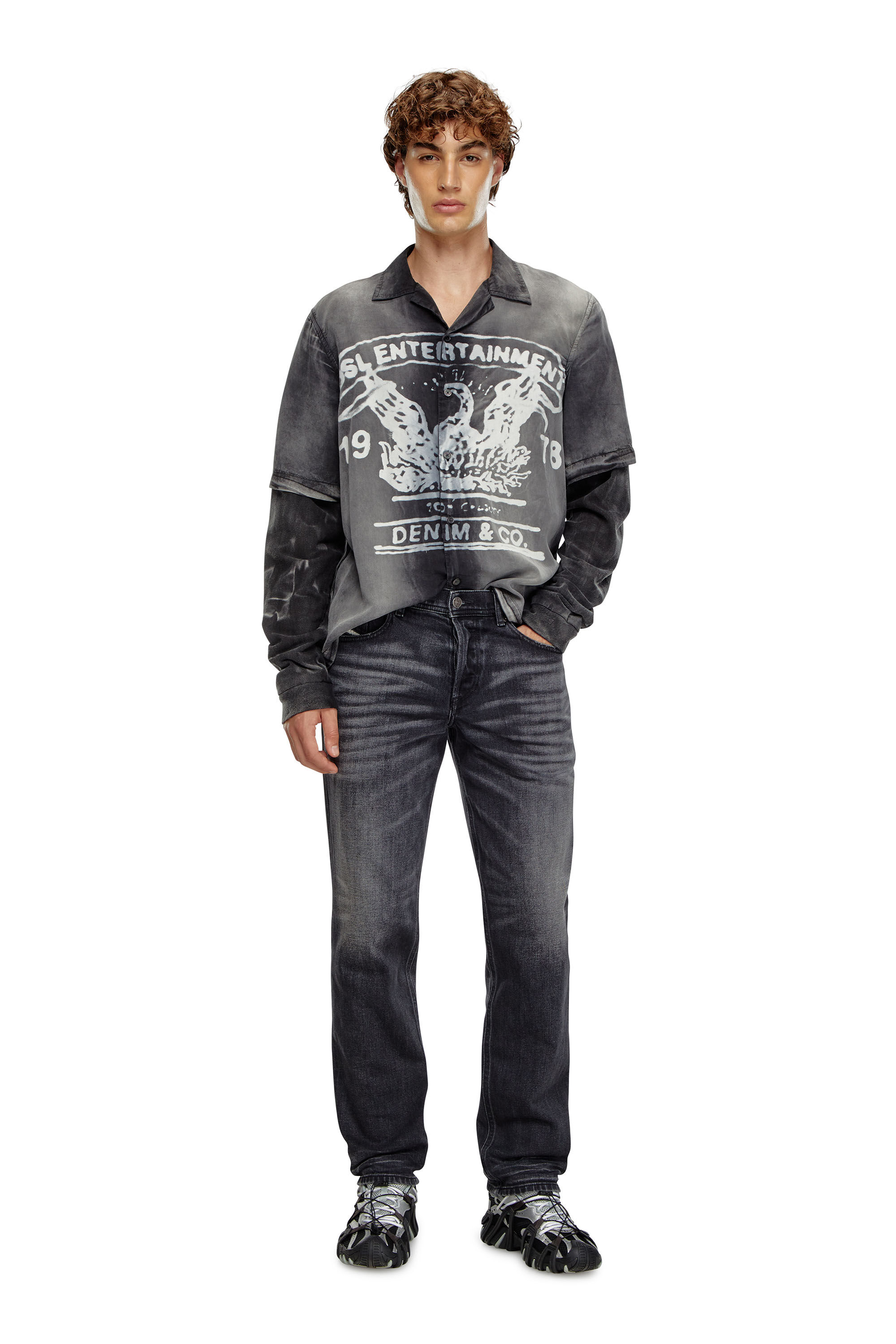 Jeans Uomo Regular Nero/Grigio scuro 2023 D-Finitive | Diesel