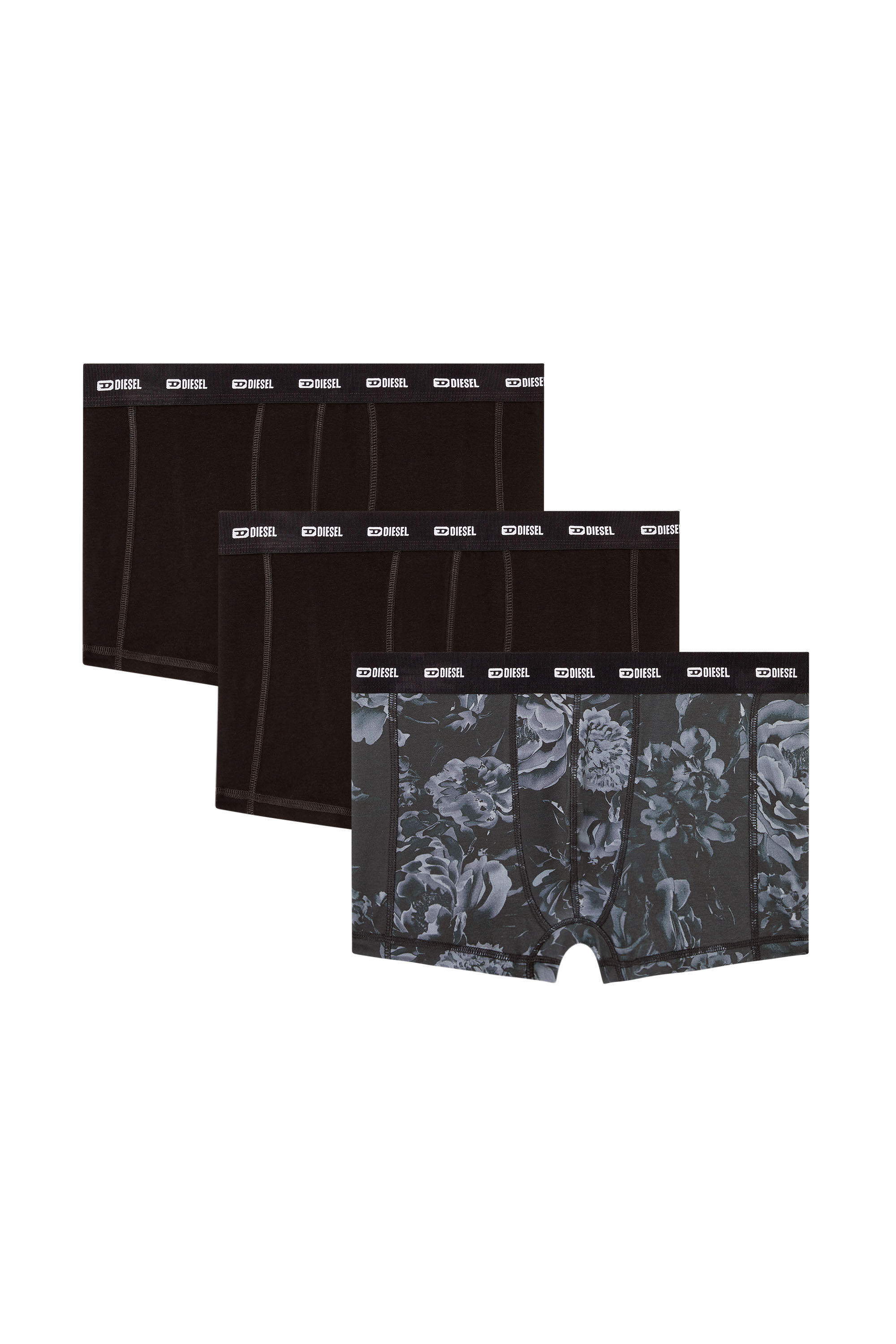Diesel - DAMIEN-UTLT-3PACK, Set da tre boxer con motivo floreale Uomo in Nero - 4