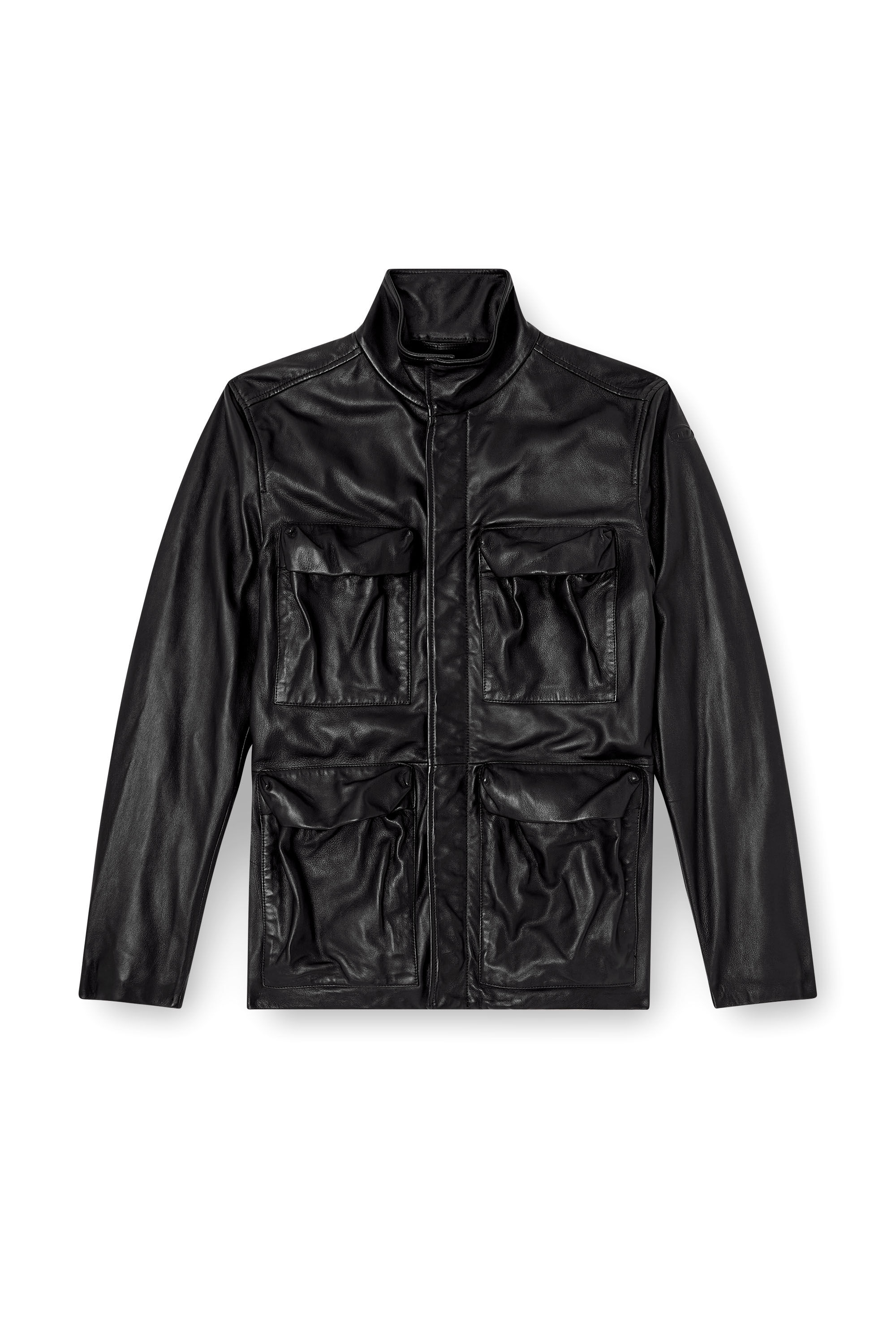 Diesel - L-GAST, Giacca in pelle con tasche utility Unisex in Nero - 2