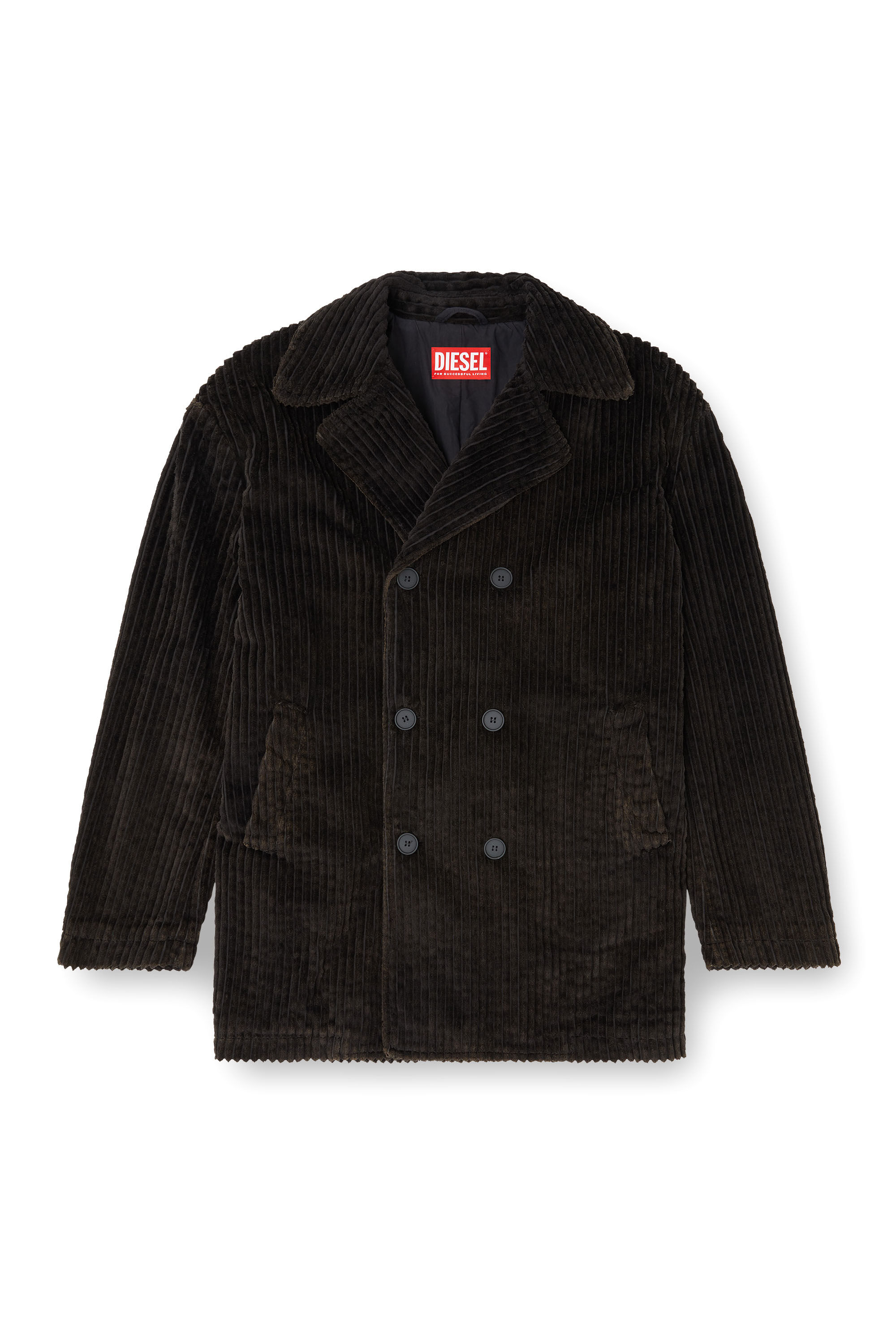 Men's Pea coat in treated corduroy | Brown | Diesel