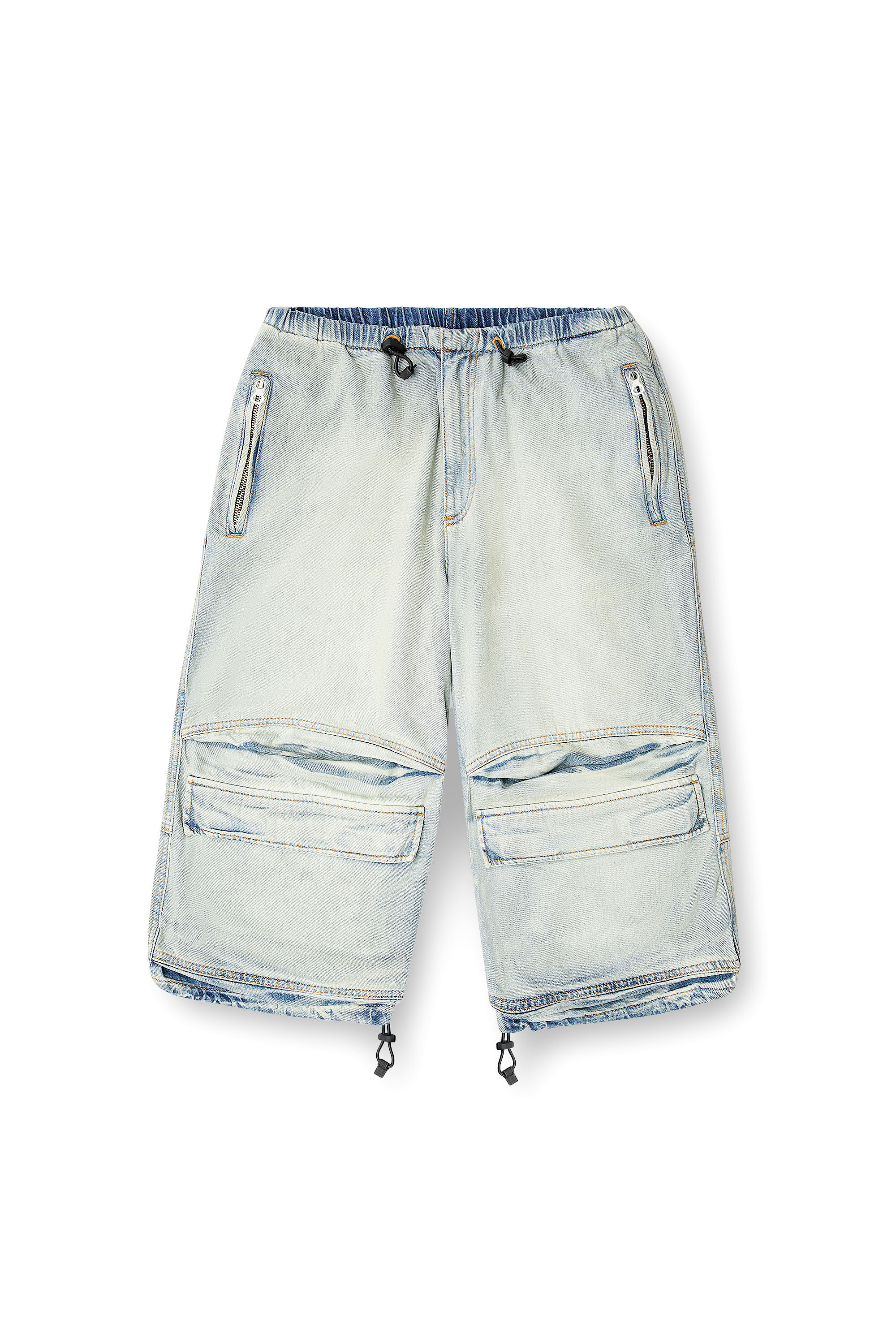 Diesel - D-DAYETZ-SHORT-S, Short in denim leggero bicolore Unisex in Blu - 2