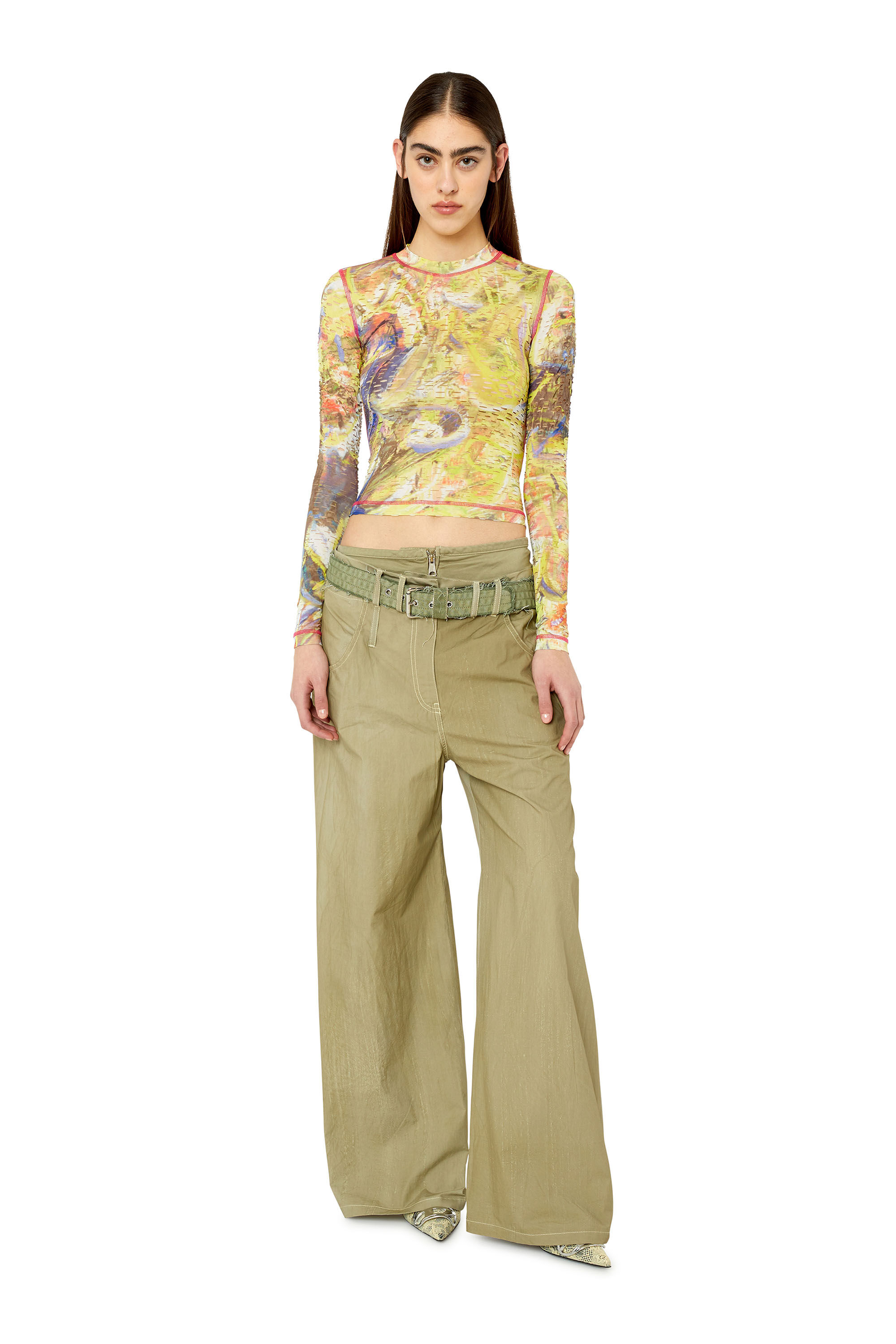 Diesel - T-CLADDY, Top tagliato al laser con stampa astratta Donna in Multicolor - 1