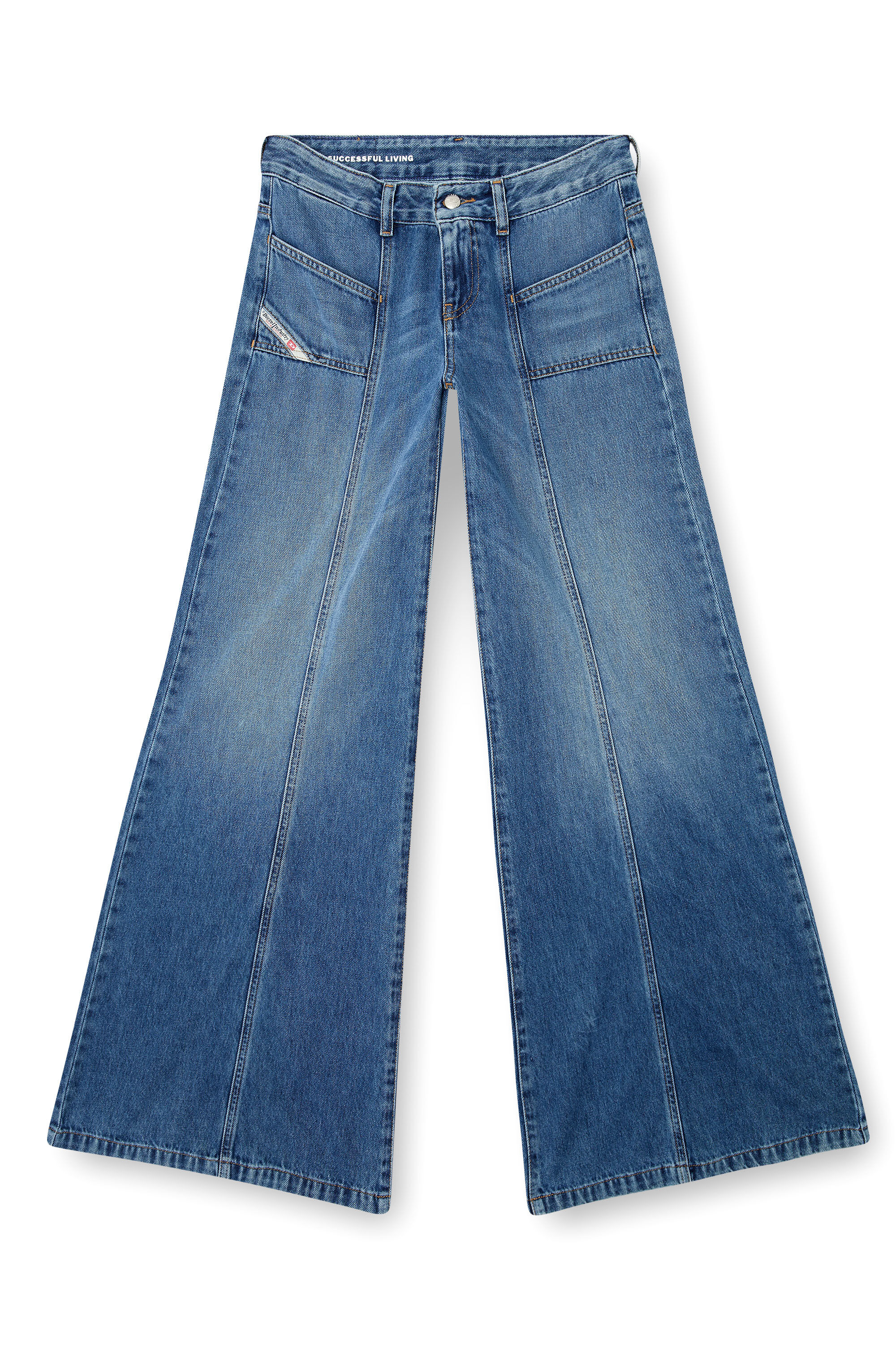 Diesel - Flare Jeans D-Akii 09M56 Donna, Blu medio - Image 2