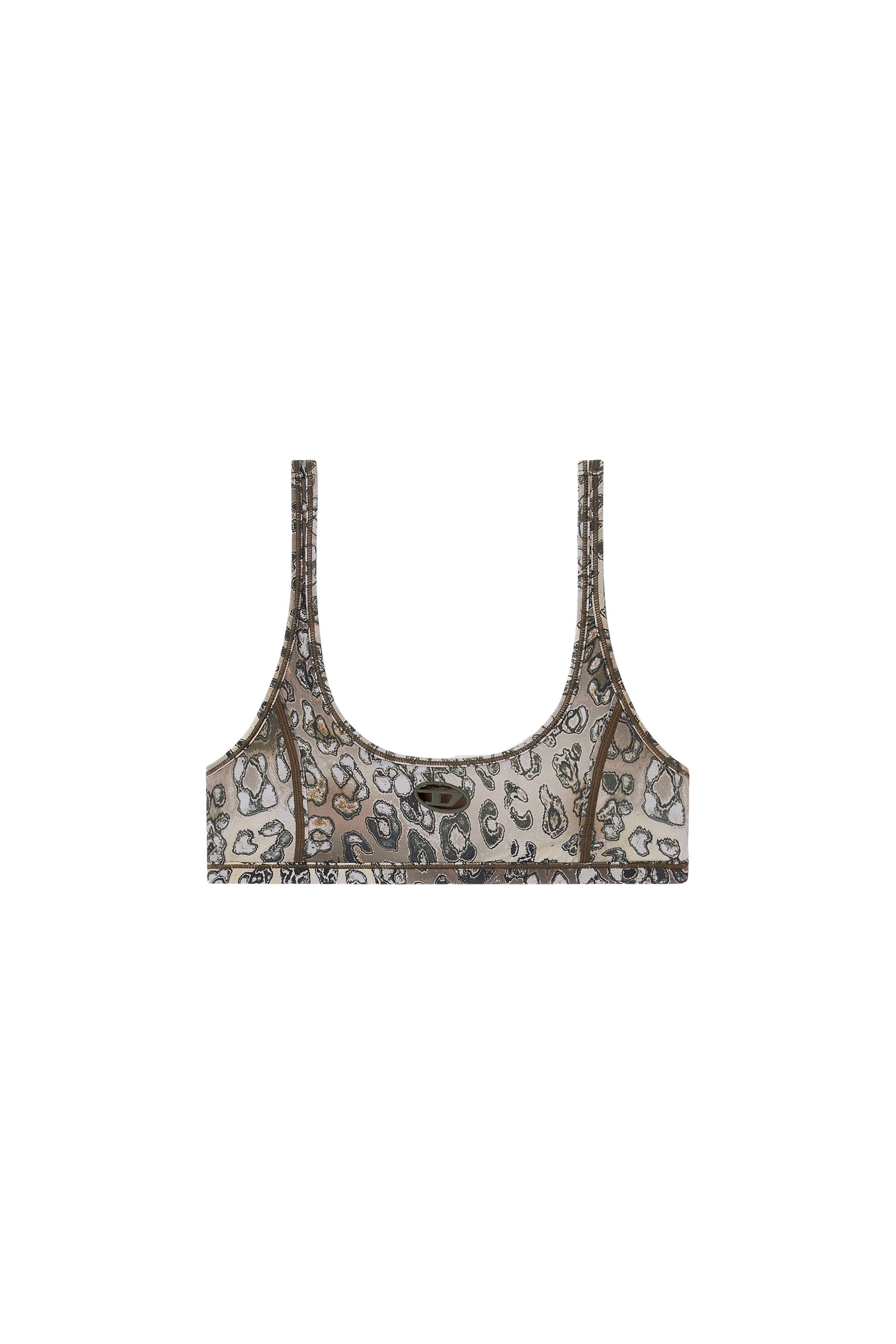Diesel - CHELSEA-UTLT, Reggiseno sportivo in nylon con stampa leopardata Donna in Marrone - 2