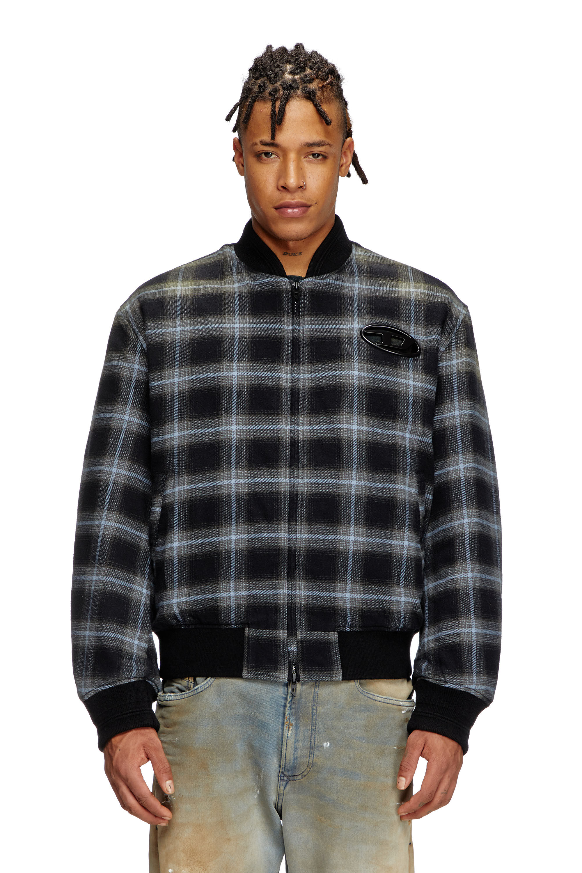 Diesel - J-SAINT, Bomber imbottito in flanella check Uomo in Multicolor - 3