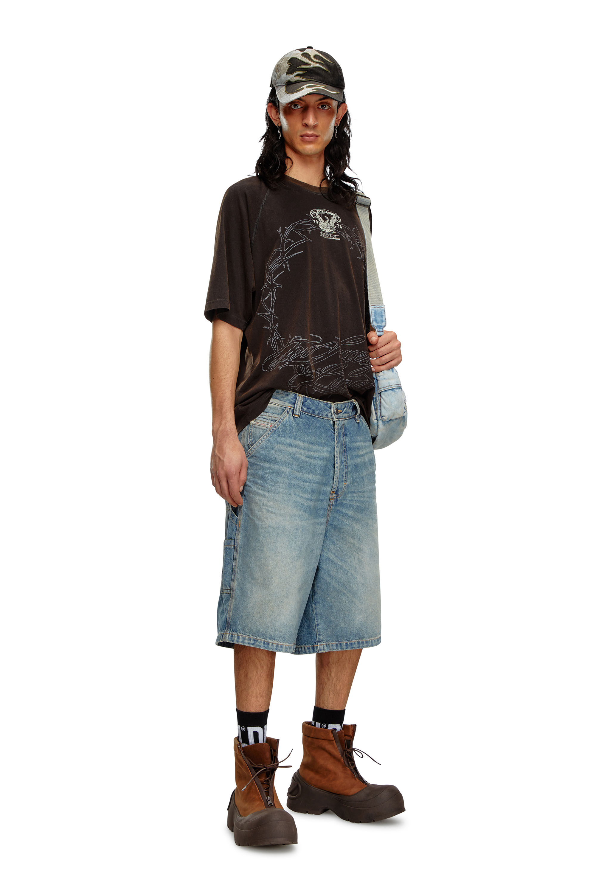 Short utility in denim Uomo Blu Diesel