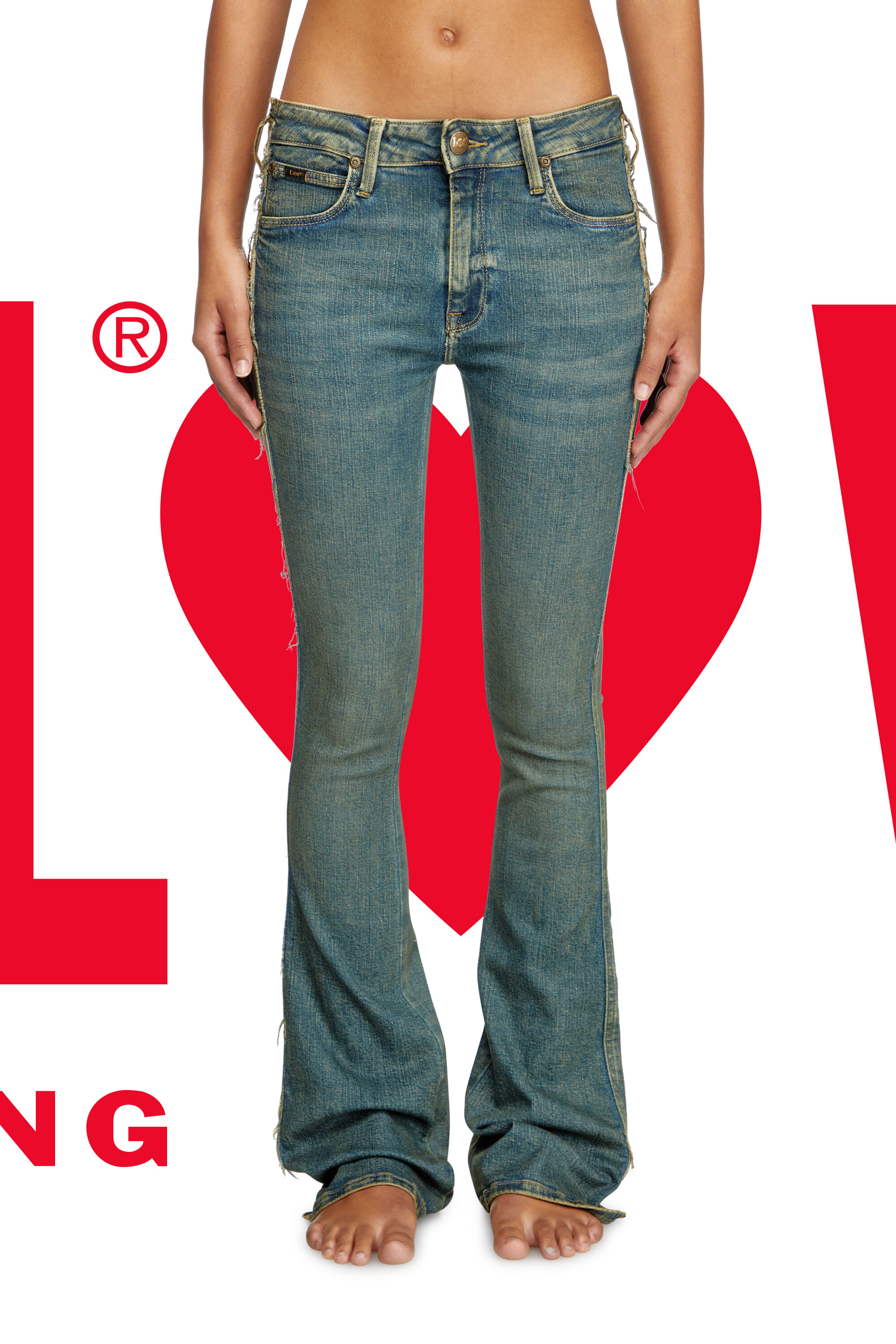 Diesel - Regular Jeans Dieseloves 02 09N01 Donna, Blu Scuro - Image 3