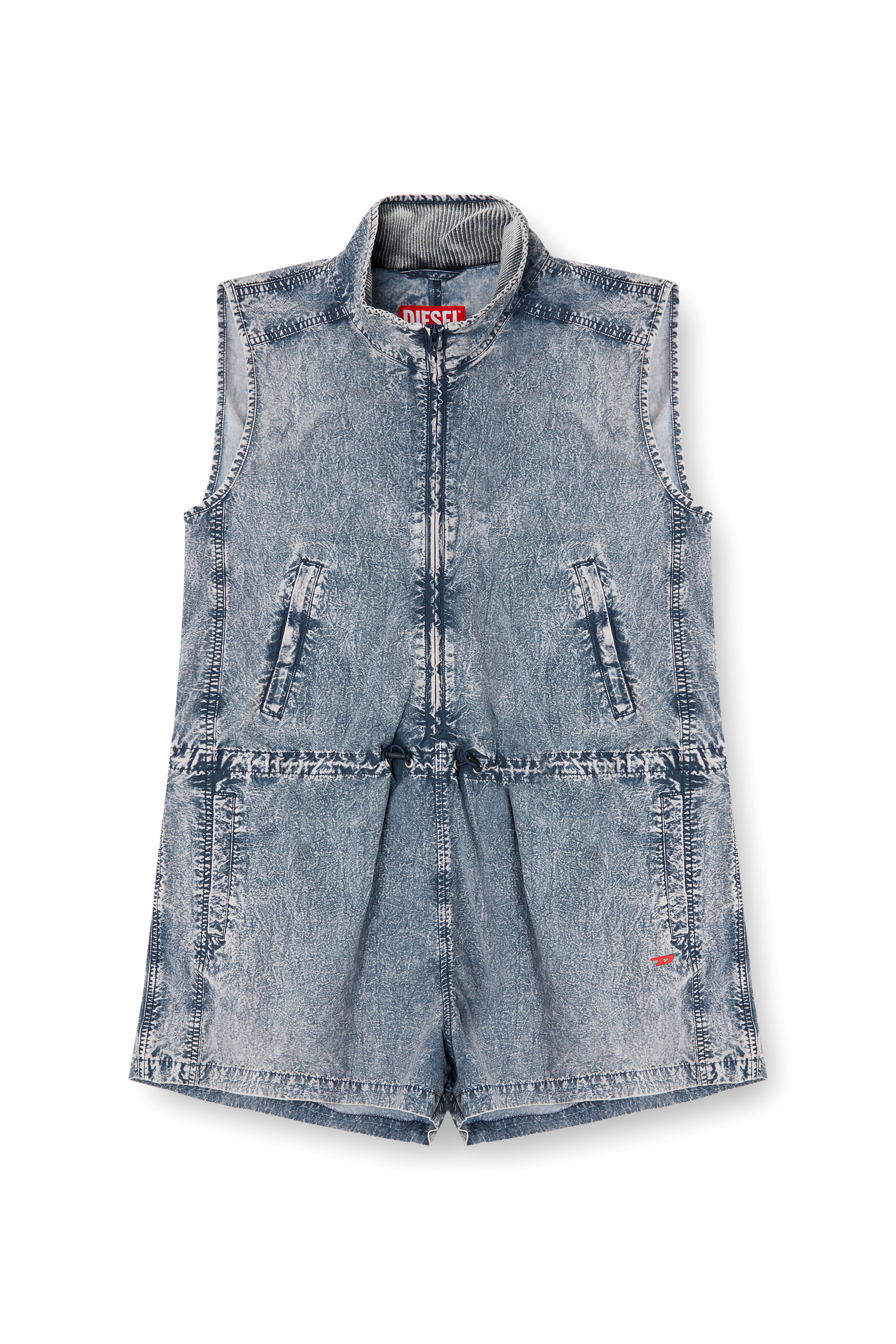 Diesel - J-ANNET, Playsuit in nylon trattato Donna in Blu - 4