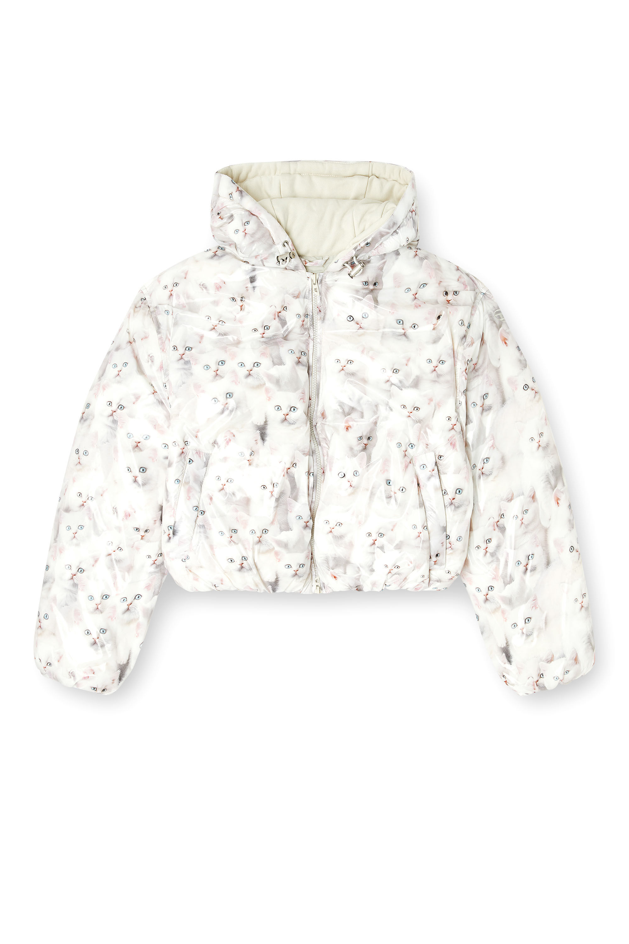 Diesel - W-INNER-R1, Giacca imbottita con gattini Donna in Bianco - 2