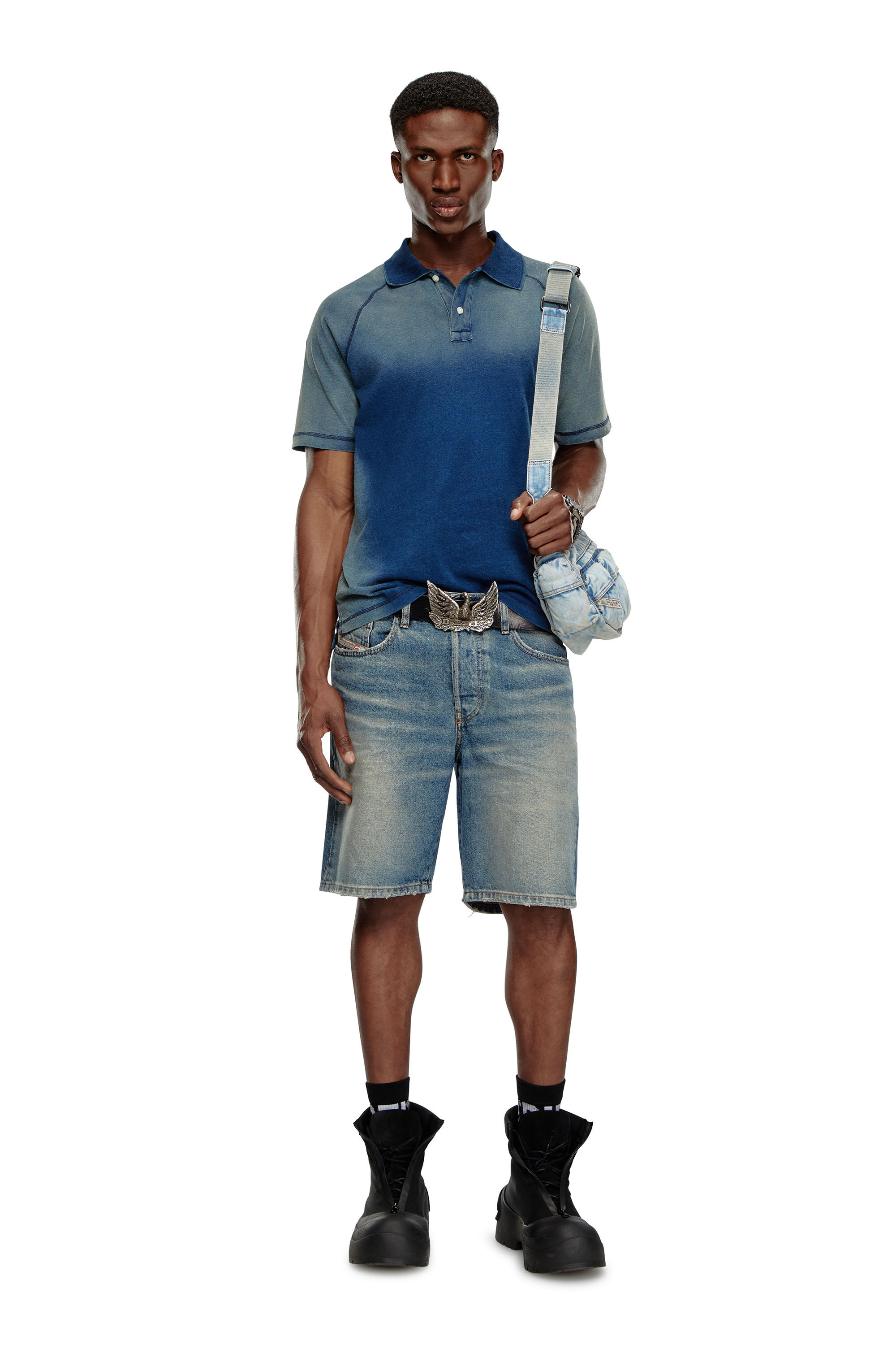 Short in denim regular fit Uomo Blu Diesel