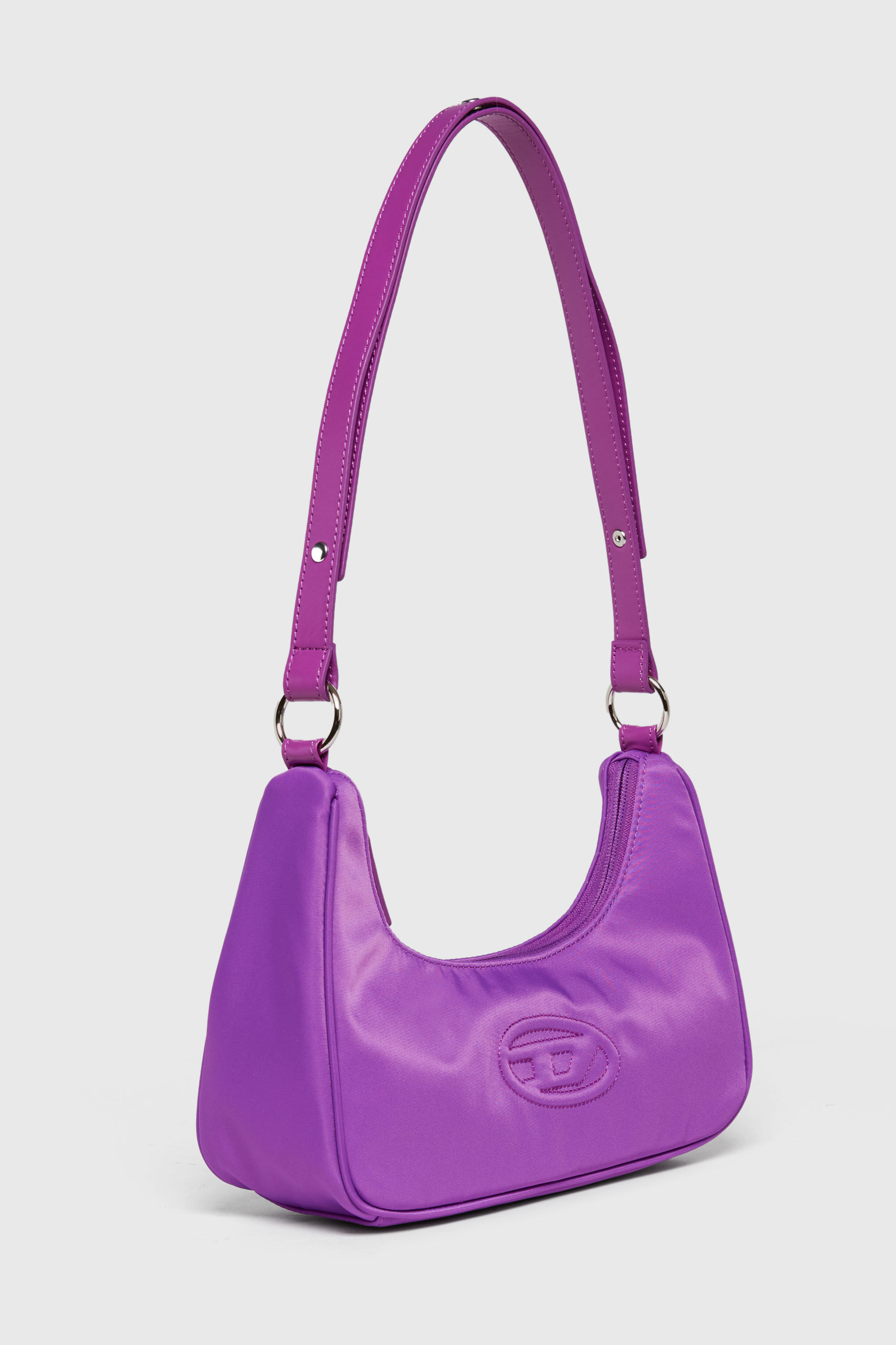 Diesel - WUNSY, Woman's WUNSY - Nylon shoulder bag with Oval D logo in Violet - 3