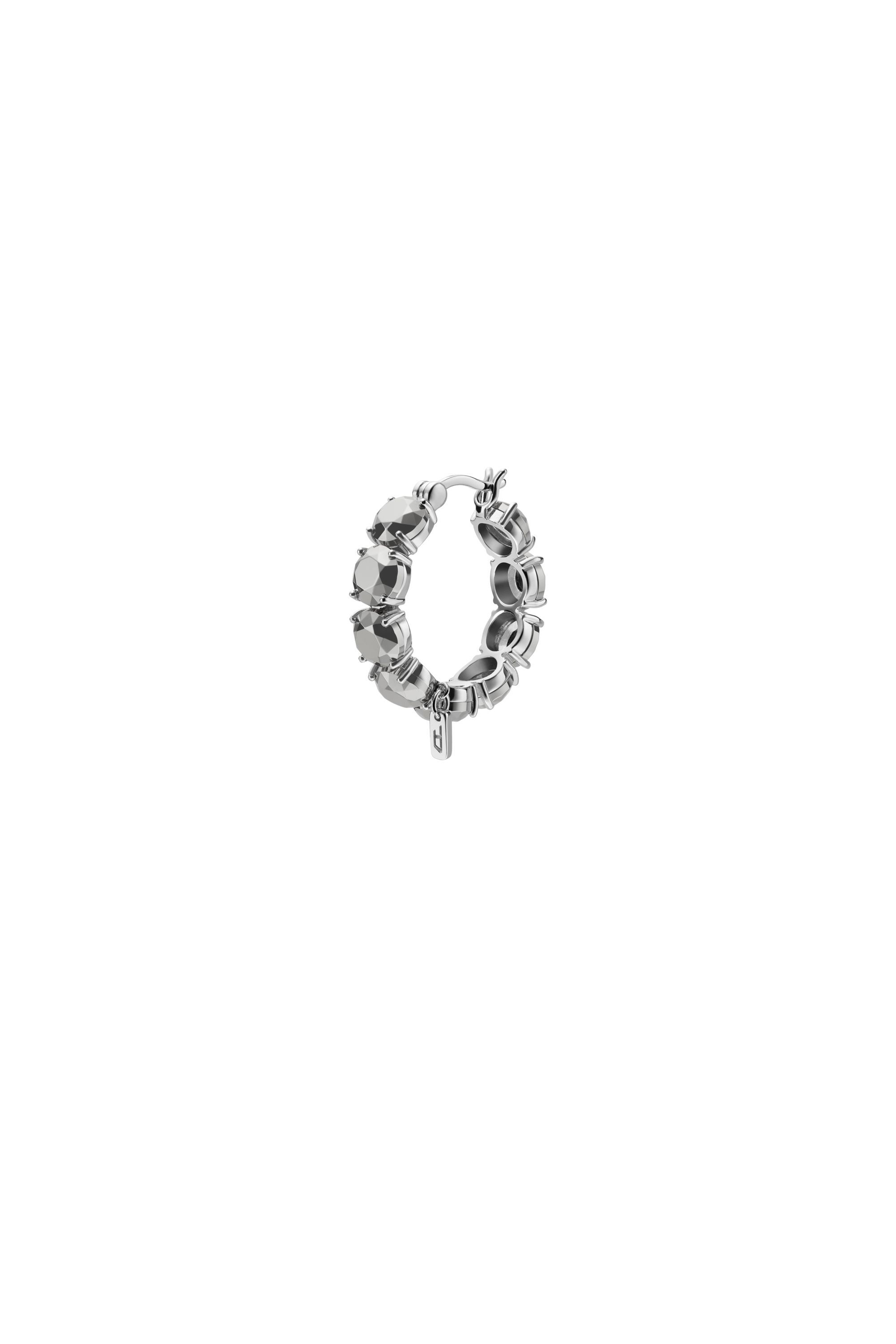 Diesel - DL1357040 STERLING SILVER JEWEL, Orecchino a cerchio in argento sterling Unisex in Argento - 1
