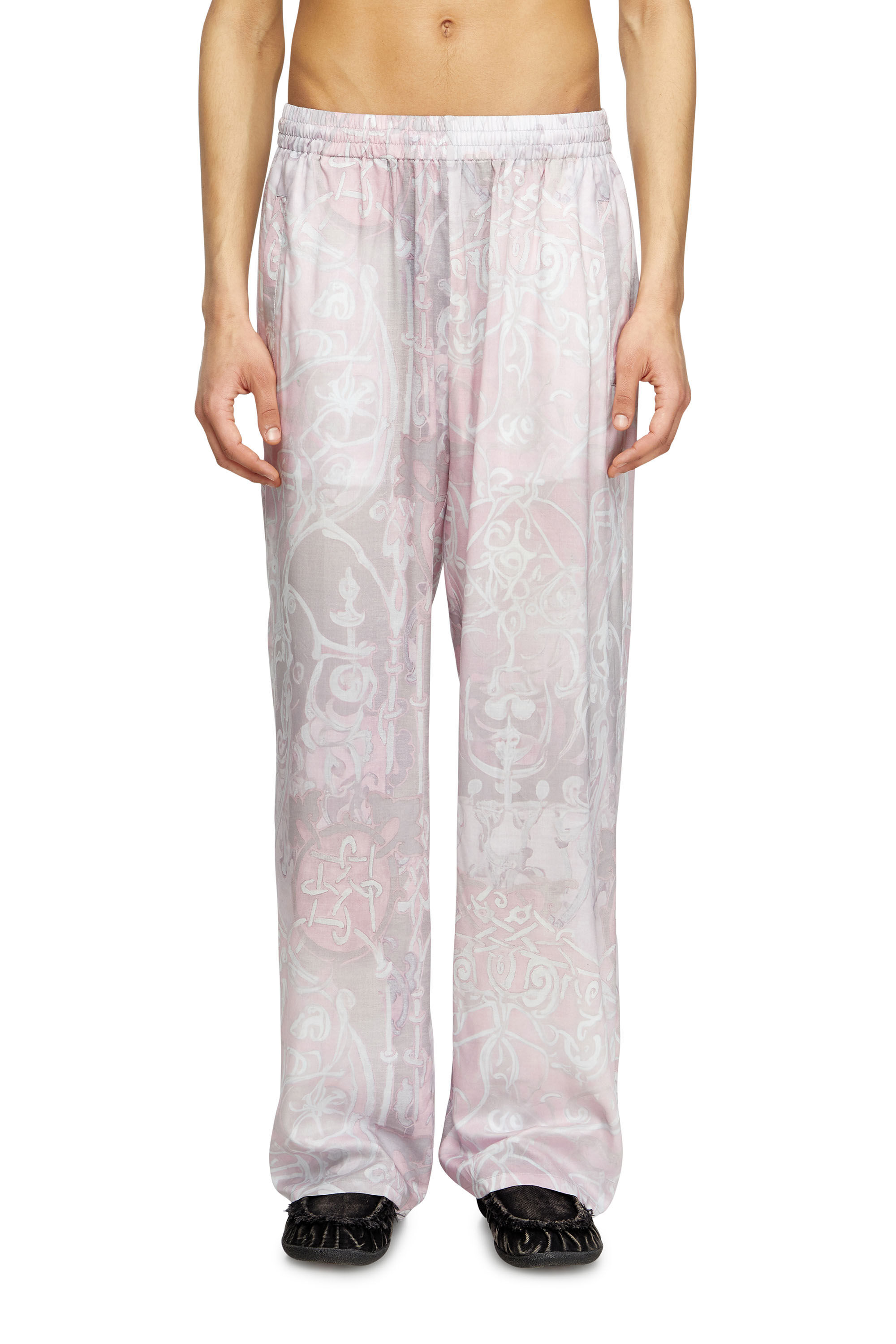 Diesel - P-THECK-A-AJFW, Pantaloni tuta con stampa medievale Unisex in Rosa - 3