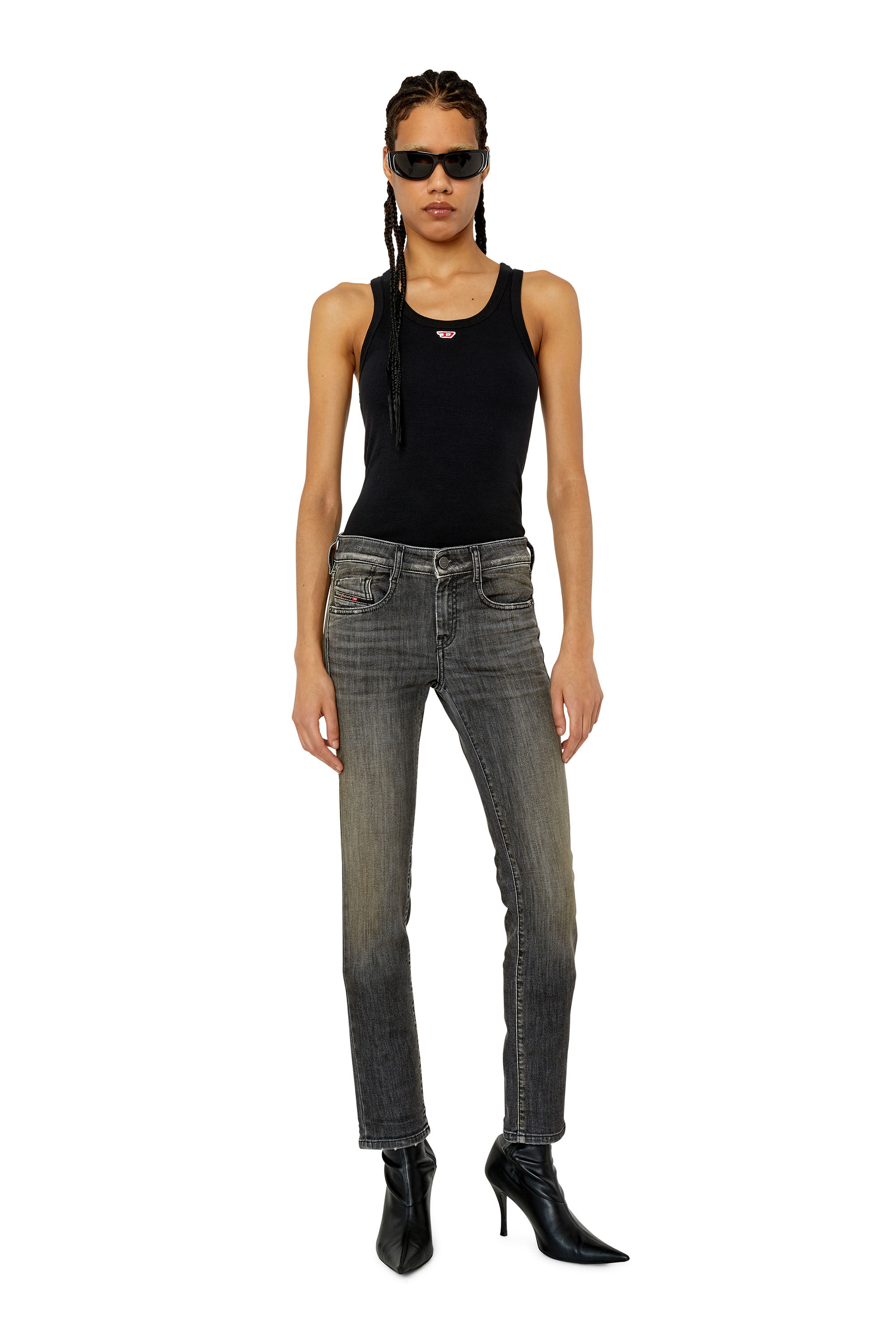 Diesel - D-Ollies JoggJeans® 09F01 Slim, Nero/Grigio scuro - Image 1