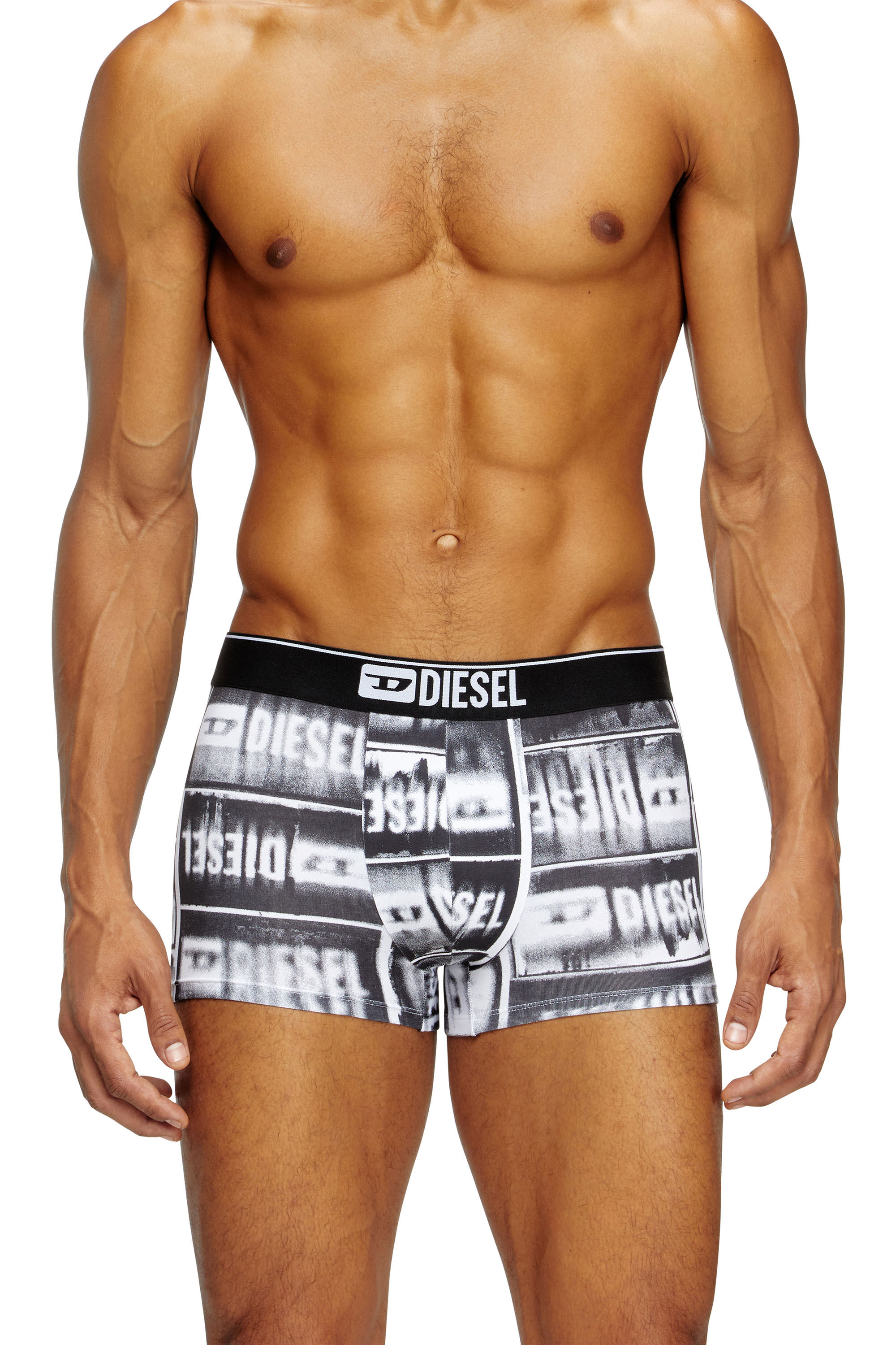 Diesel - DAMIEN-D-BOX, Boxer con logo d&eacute;grad&eacute; Uomo in Nero - 3
