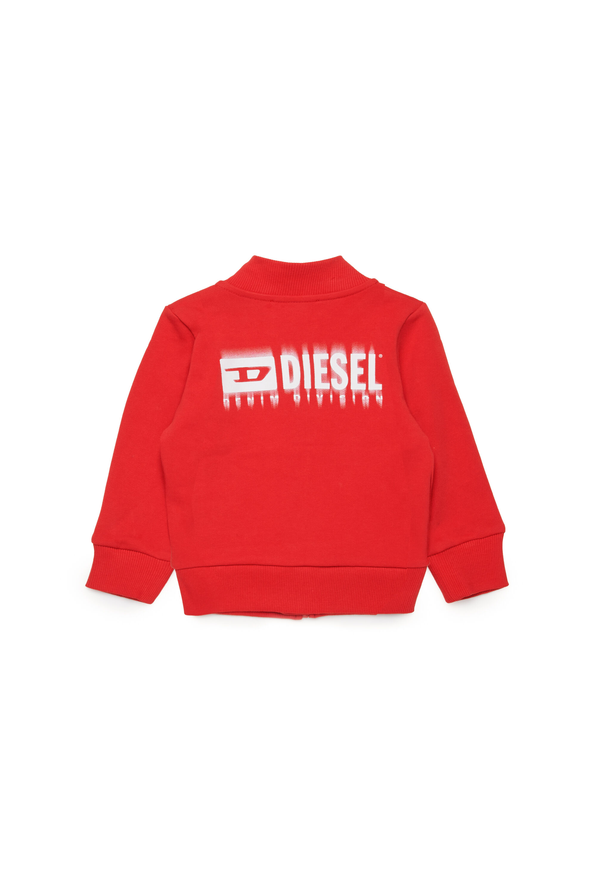 Diesel - SVOUGZIPALB, Felpa con zip e logo sbavato Unisex in Rosso - 2