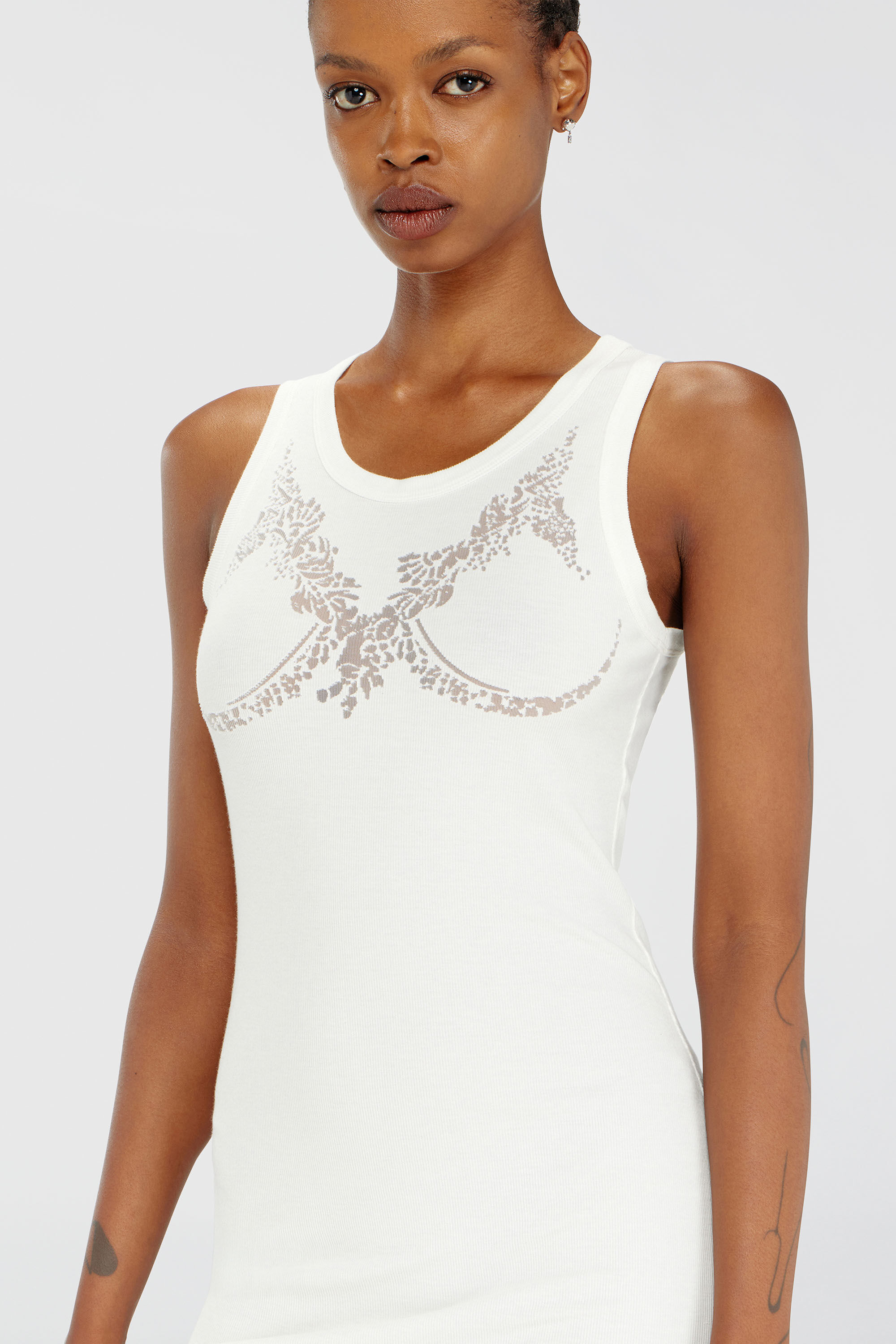 Diesel - PR-D-ANKI-LACE-R, Abito canotta effetto pizzo devor&eacute; Donna in Bianco - 5