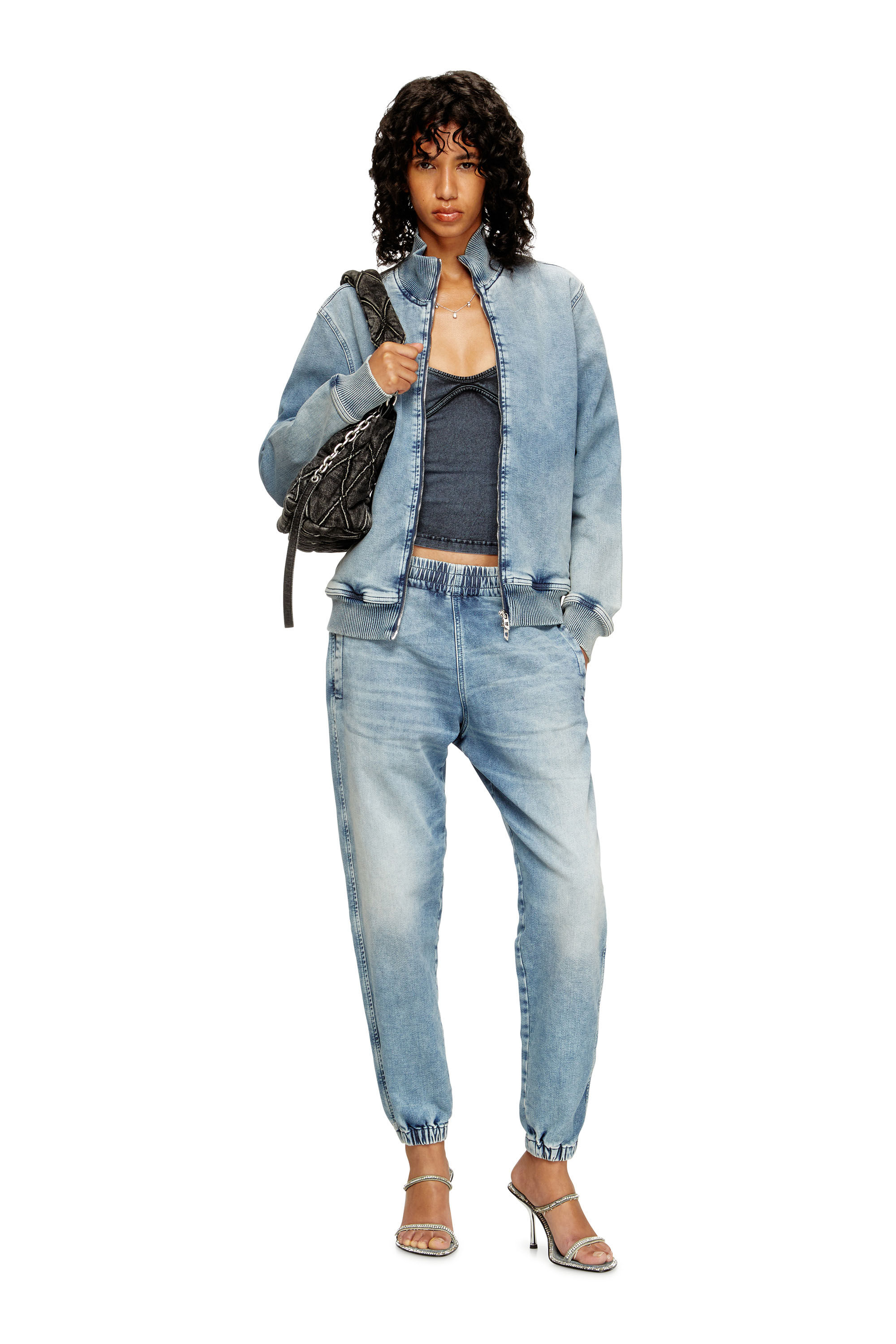 Diesel - Slim D-Labb Track denim 09M32 Unisex, Blu Chiaro - Image 6