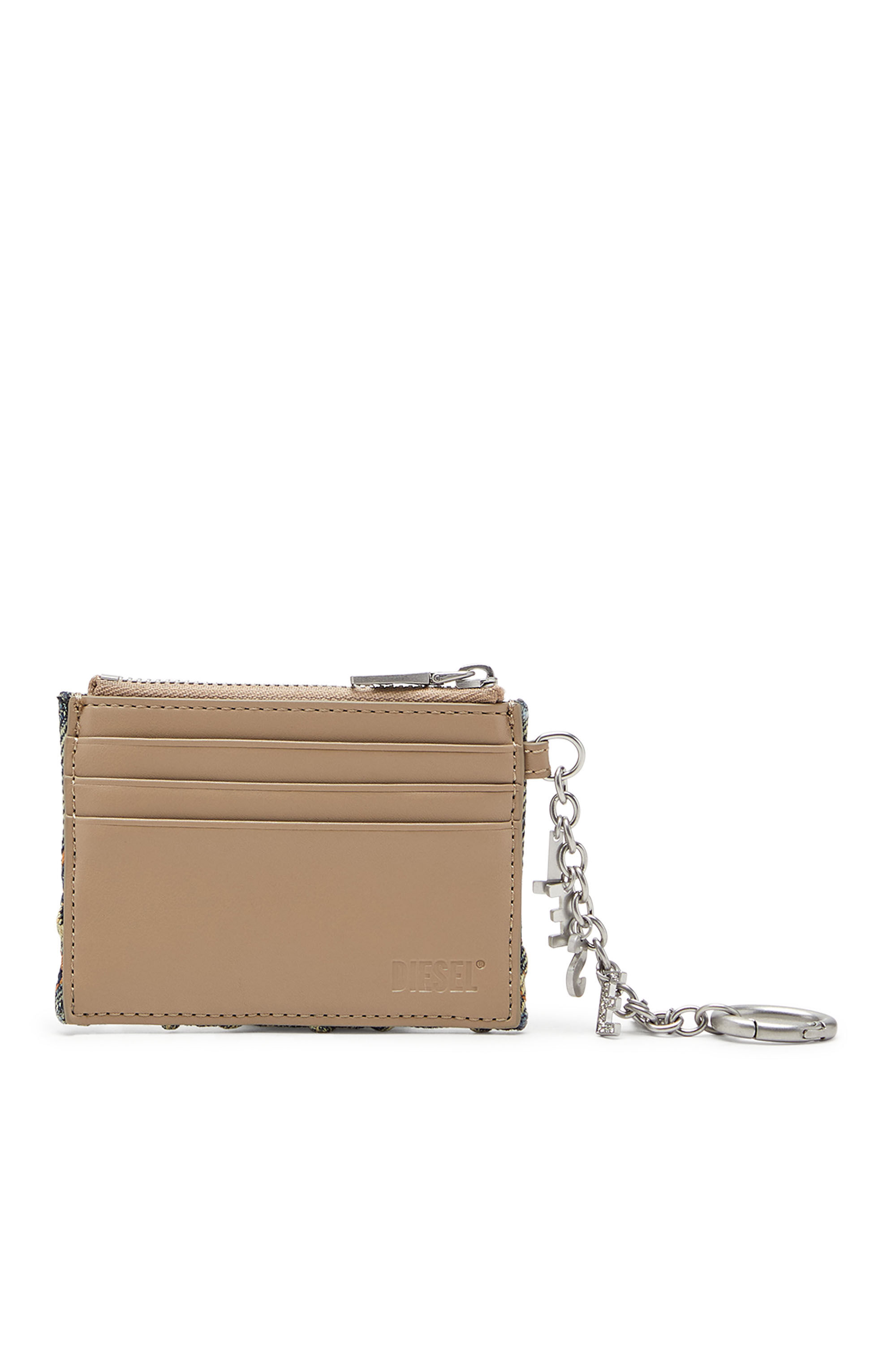 Diesel - CARD HOLDER WITH CHAIN, Portacarte in denim trapuntato Donna in Blu - 2